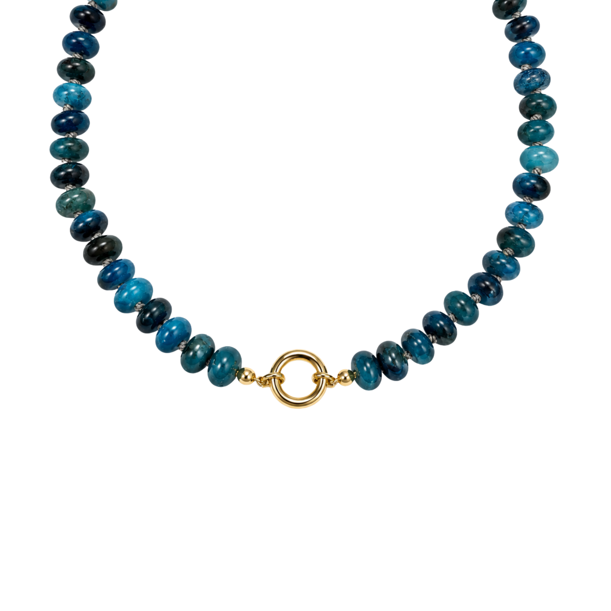 Gemstone Beaded Necklace with Charm Holder