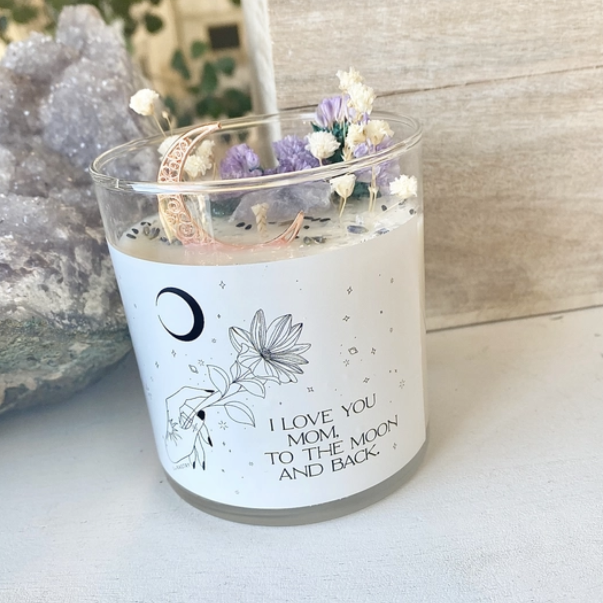 I Love You Mom To the Moon Candle