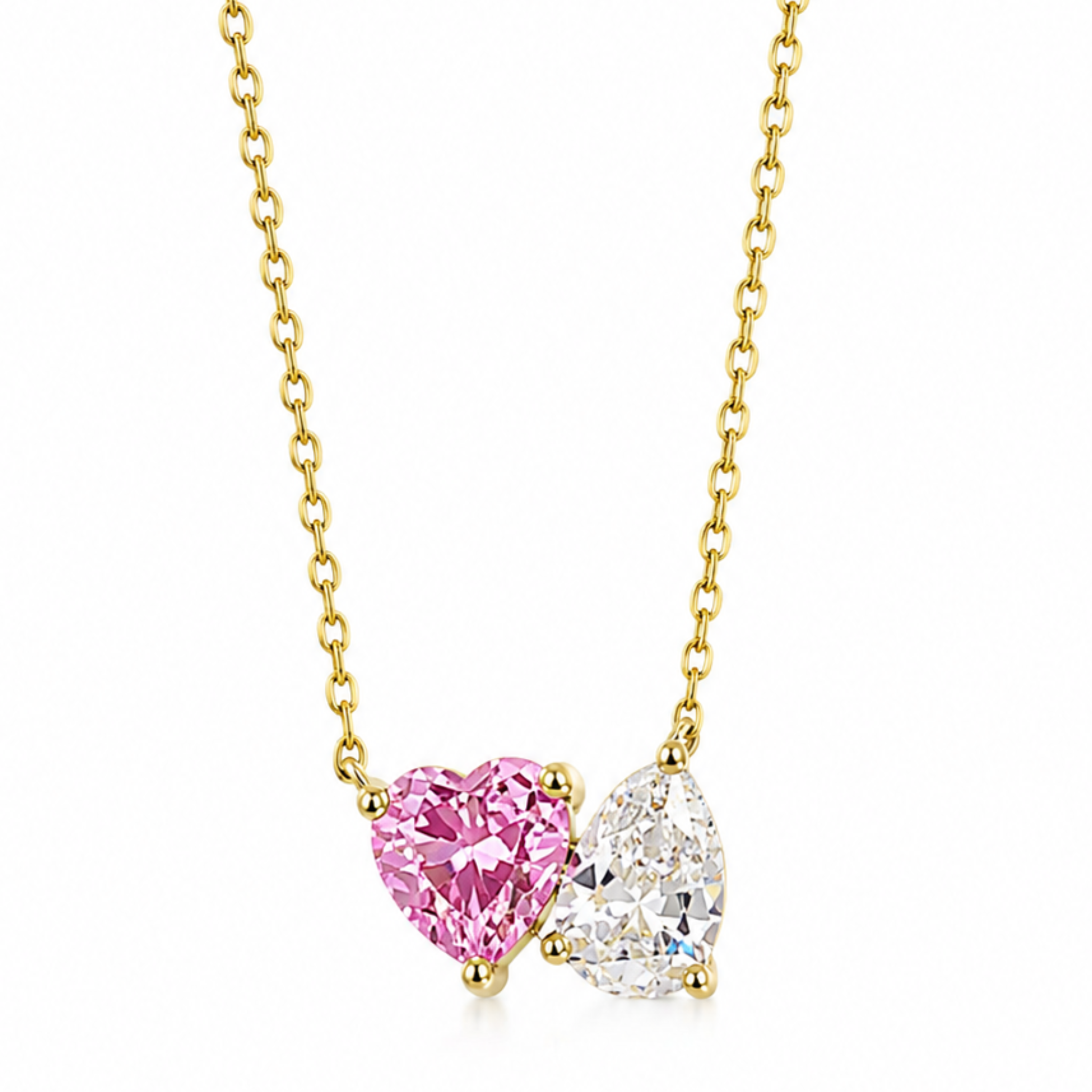 Heart & Pear Sterling Silver Necklace