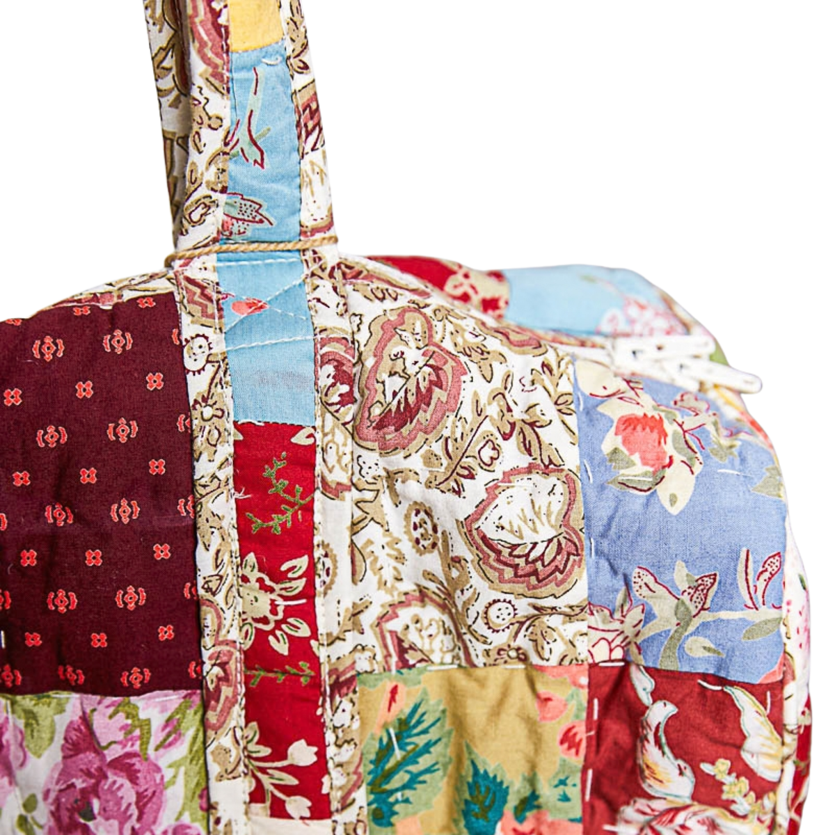 Quilted Vibrant Patchwork Vintage Crafted Weekender Bag