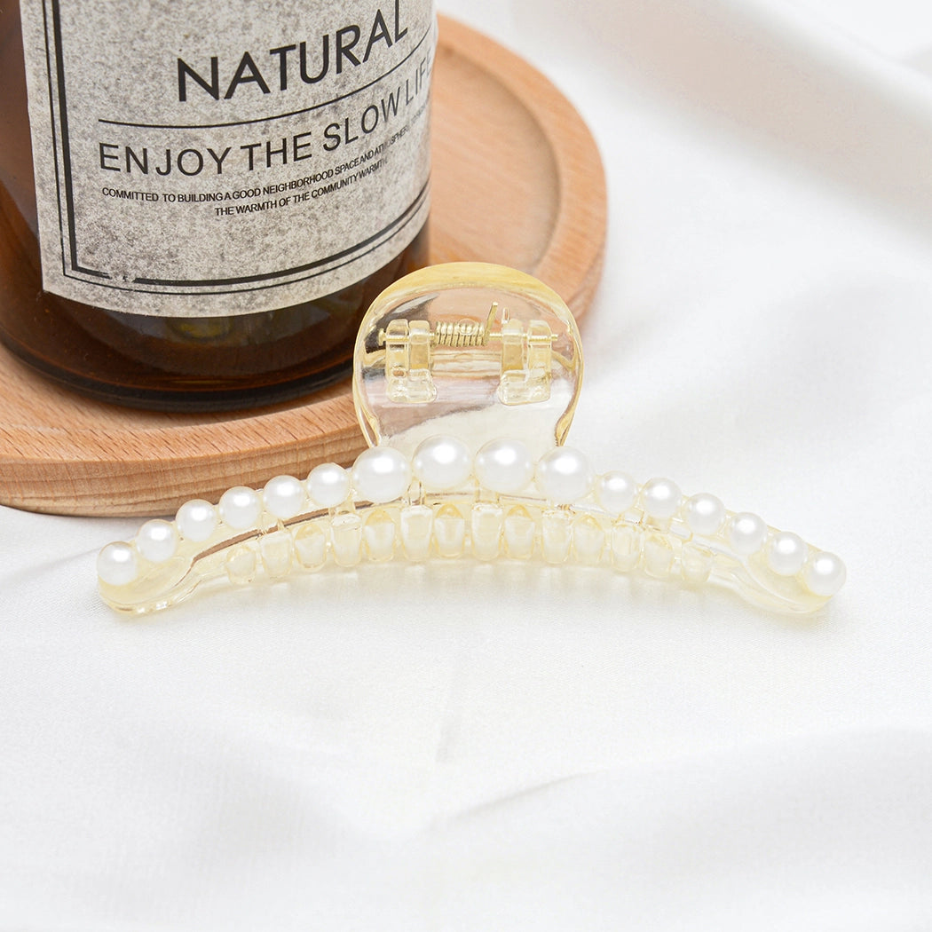 Elegant Pearl Acrylic Hair Claw Clip