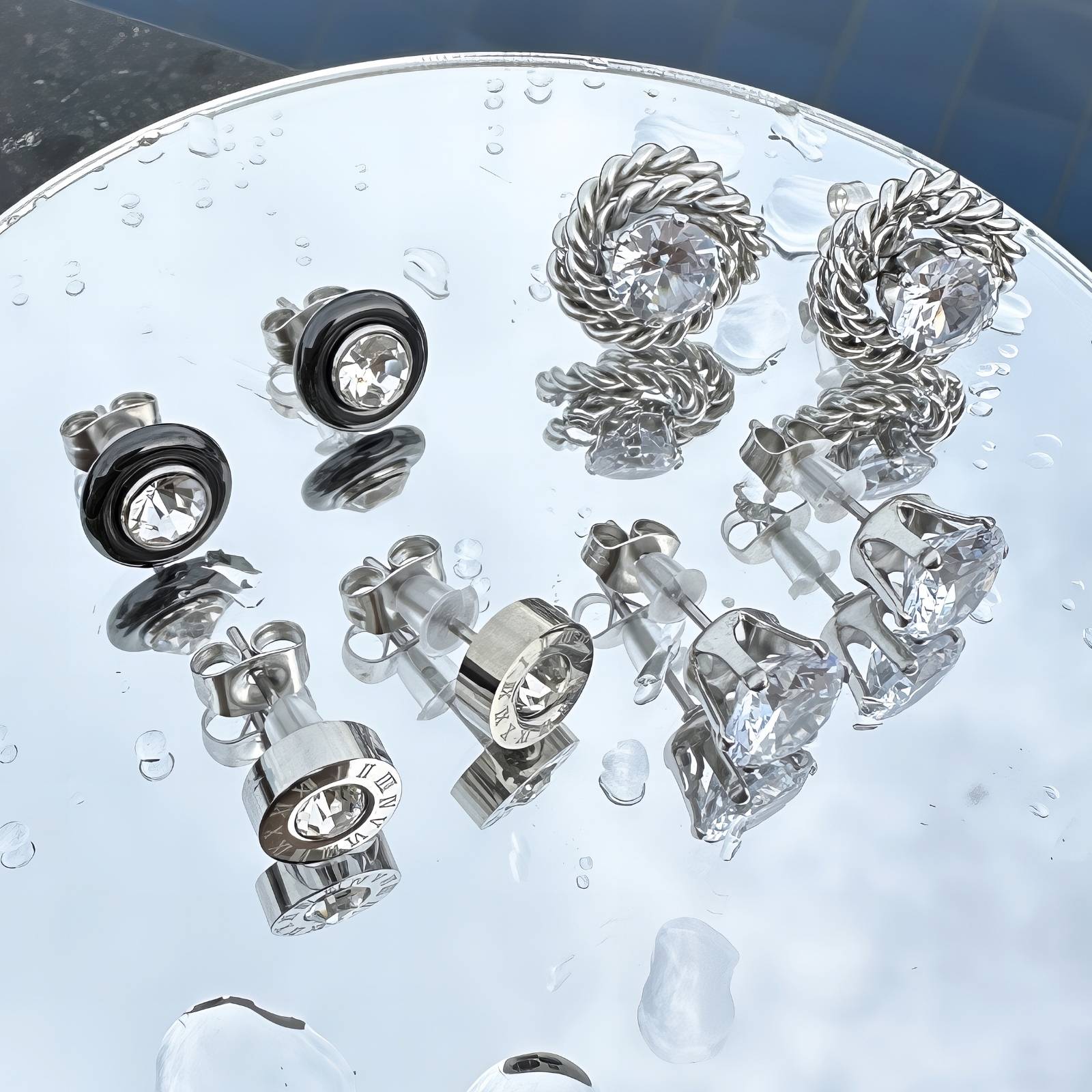 Twisted Circle Earrings, Stainless Steel