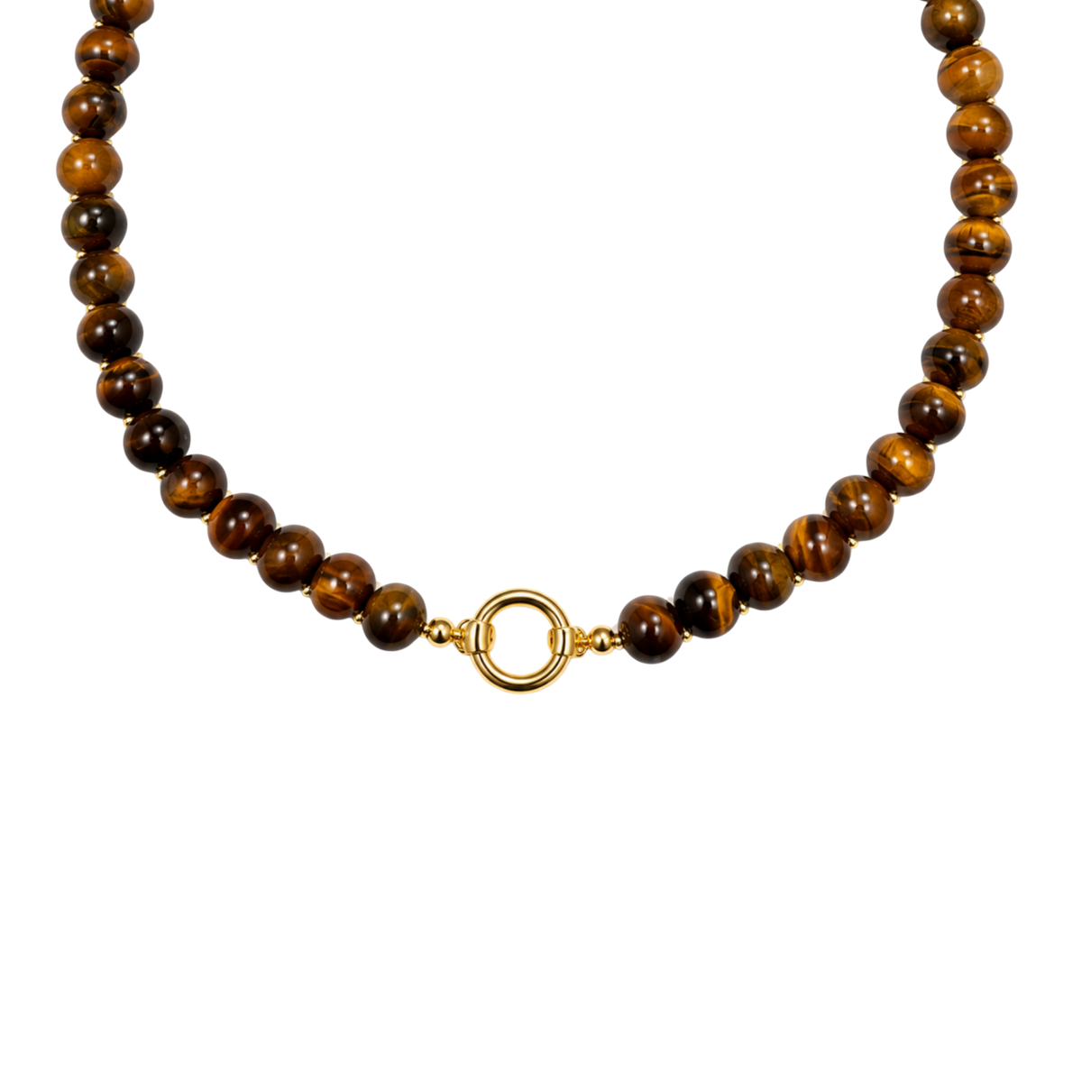 Gemstone Beaded Necklace with Charm Holder