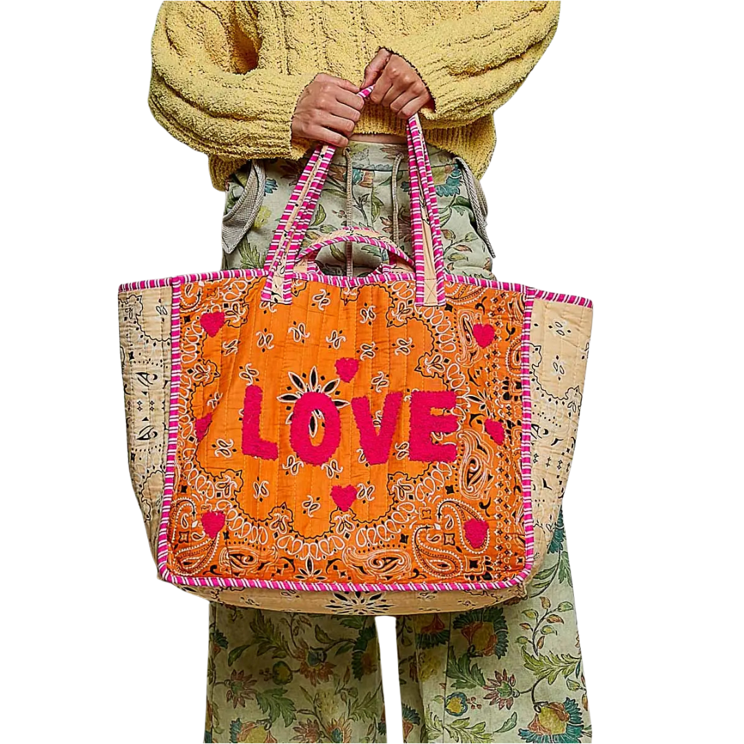 Love Bandana Quilted Tote Bag - PREORDER - RESTOCK EXPECTED 10/5