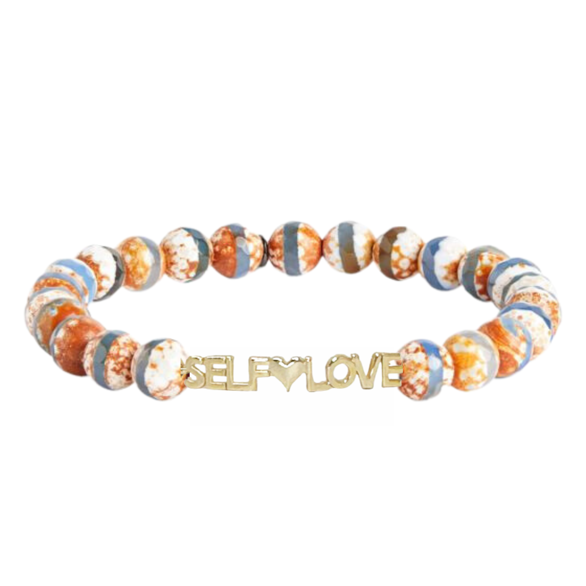 Self love and smiley face beaded bracelet