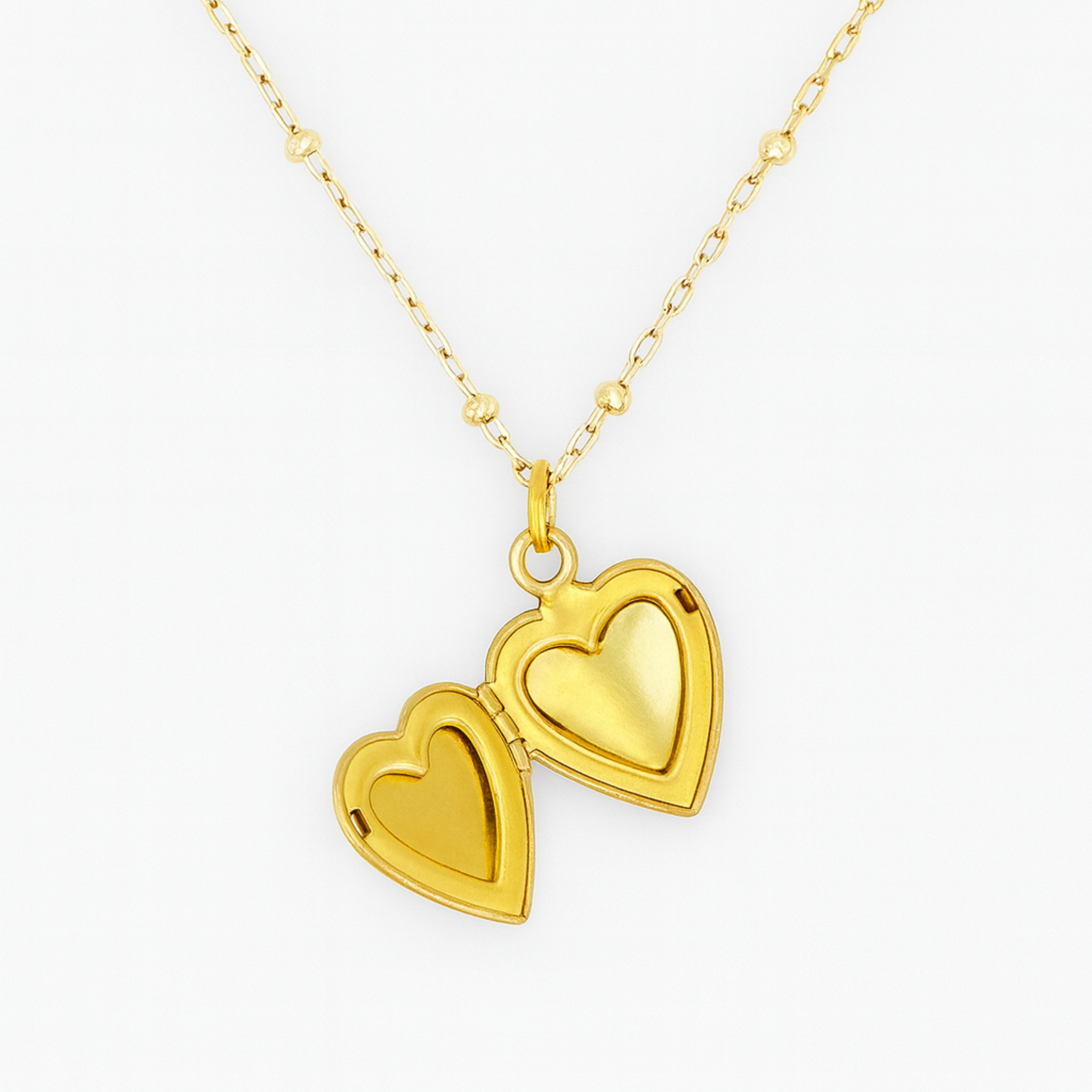 Vintage Tiny Heart Enamel Locket Black Floral Naturally Aged - Hand Painted