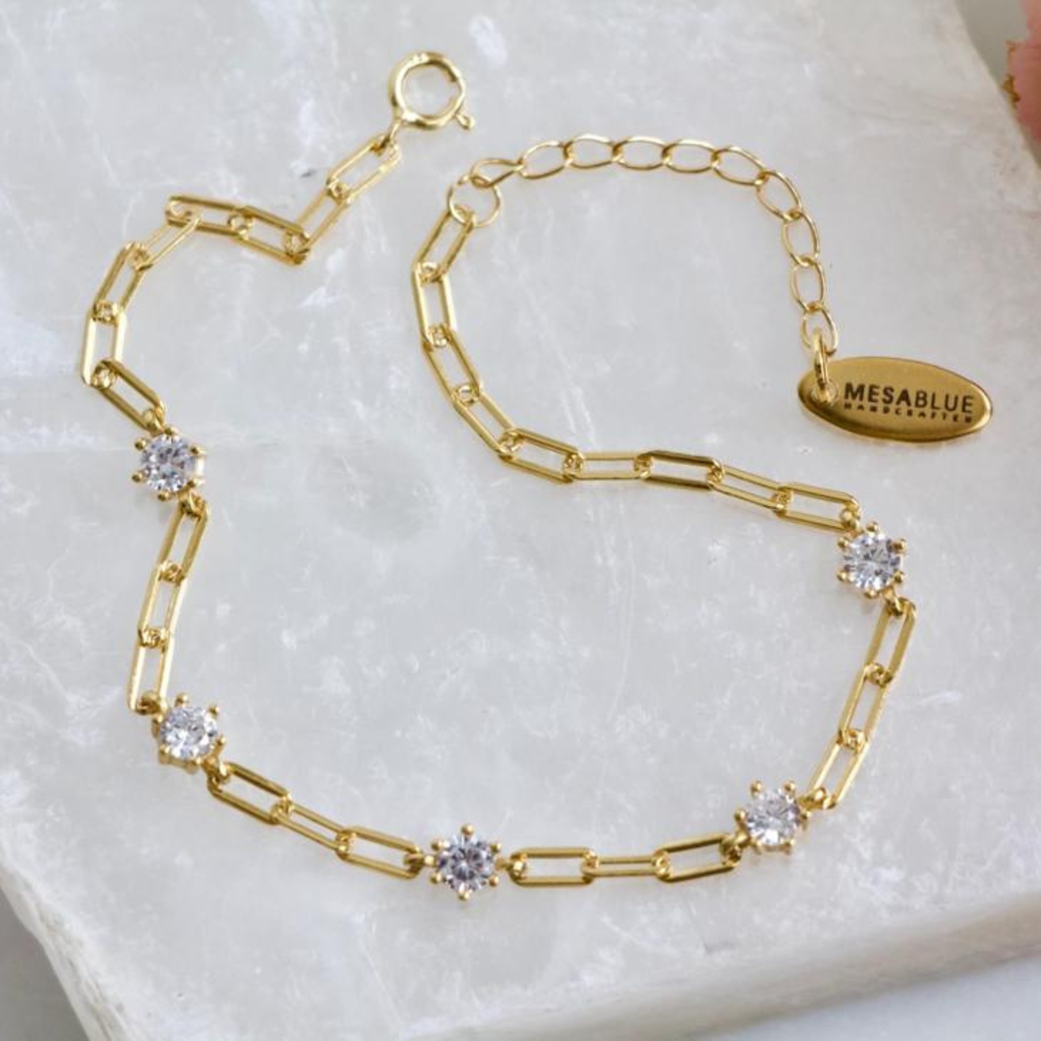 Zircon Paperclip Bracelet