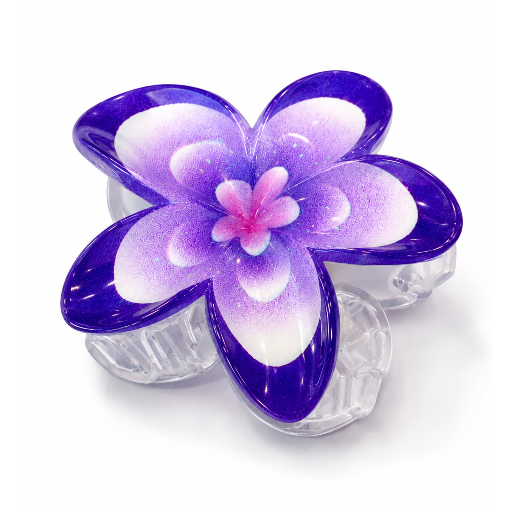 🌸 Hawaiian Plumeria Flower Hair Claw Clip