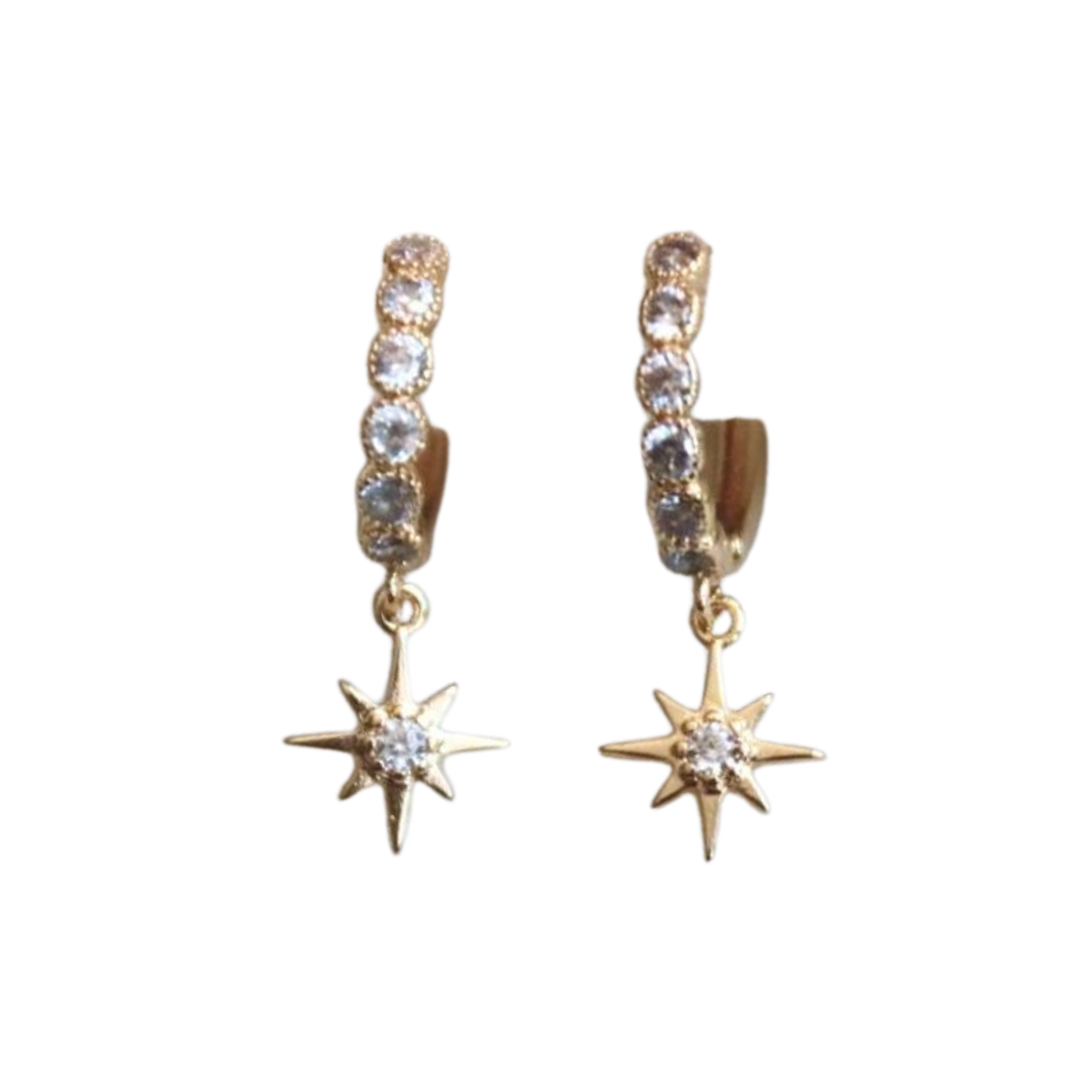 Zircon Star Huggie Earrings