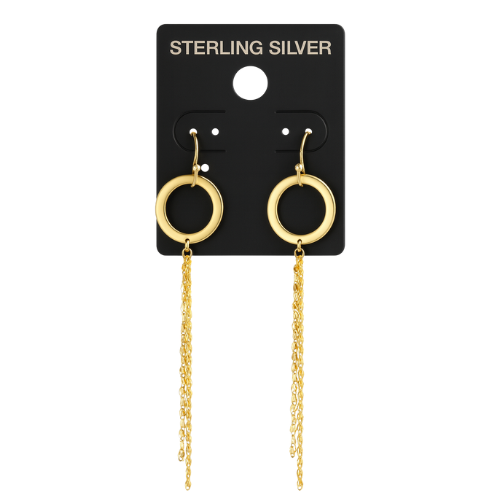 Tassel Gold Evening Earring - Sterling Silver