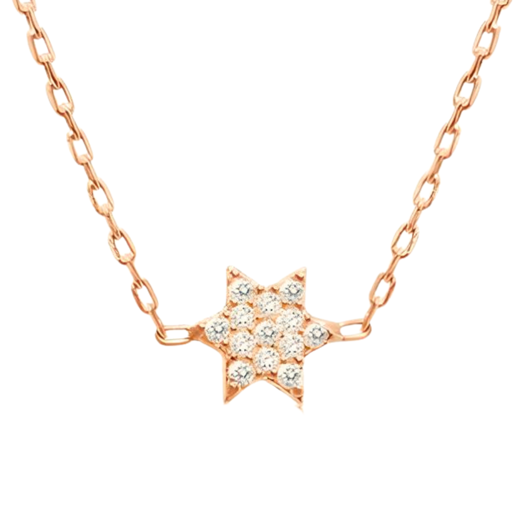 Tiny CZ Jewish Star Necklace