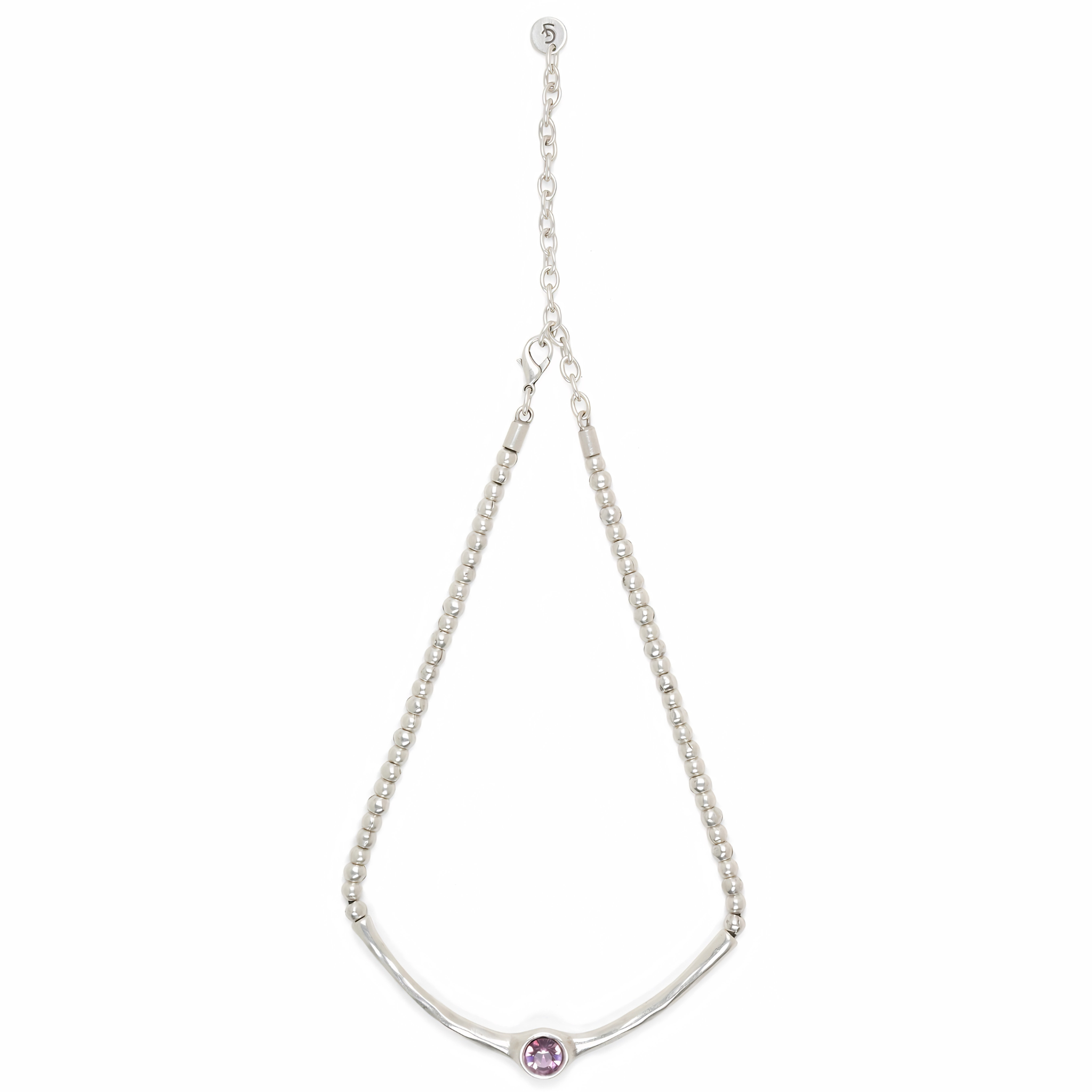 Chanour Solara Blush Necklace with pink beads and delicate chain, stylish jewelry accessory for women.