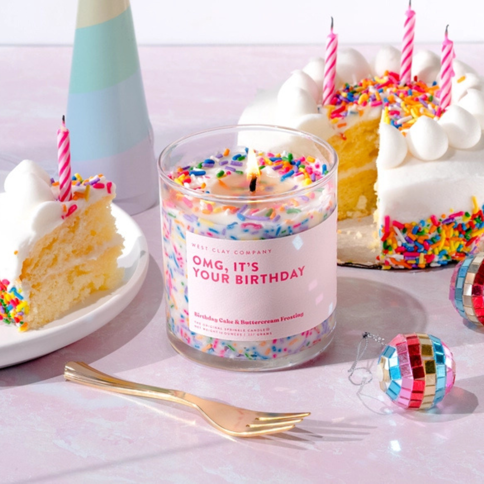 Birthday Sprinkle Candle - Vanilla Buttercream Sprinkles Cake