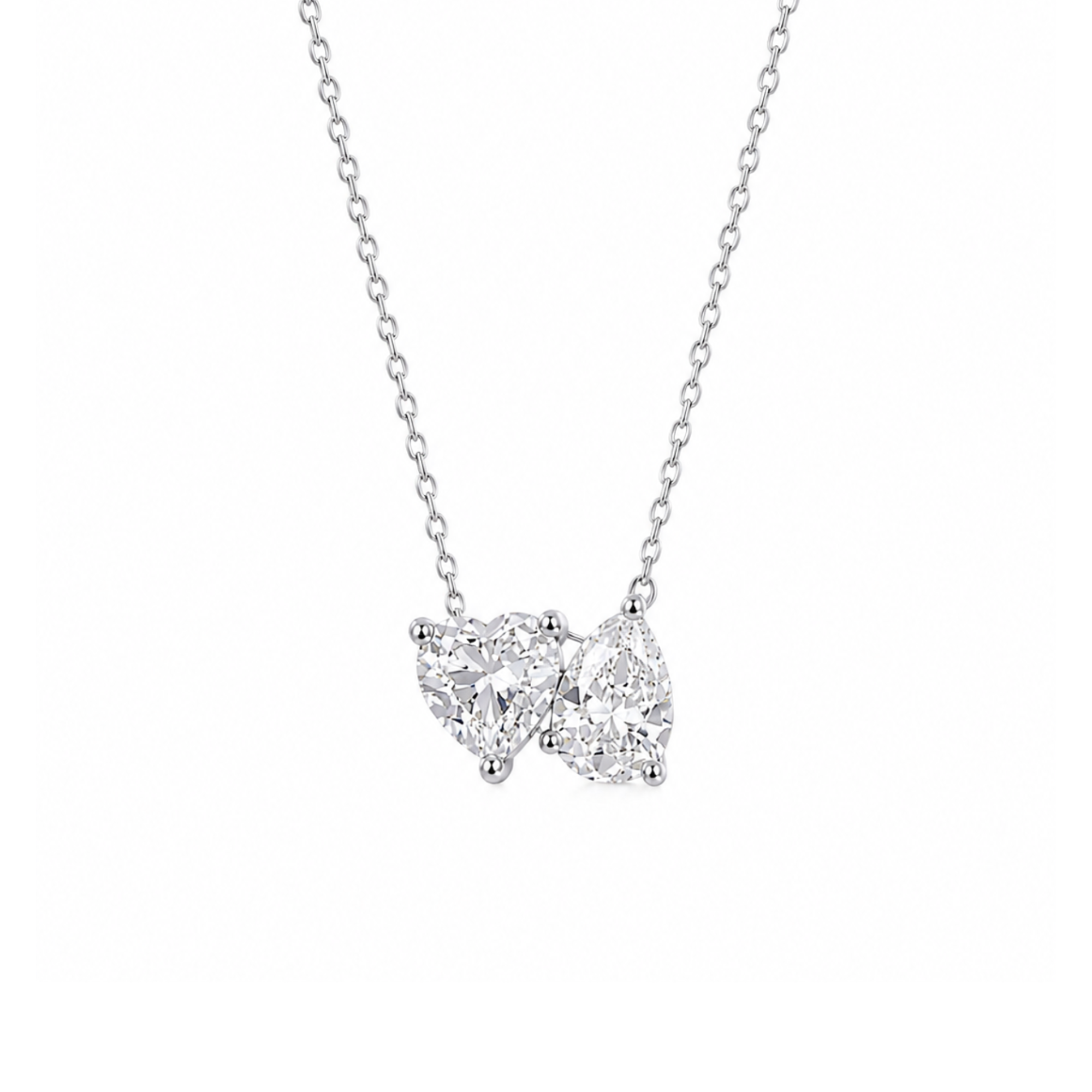 Heart & Pear Sterling Silver Necklace
