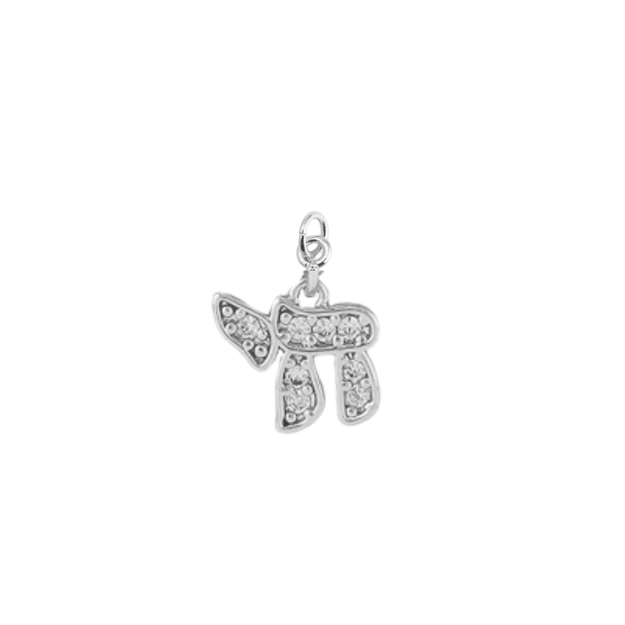 Hebrew Chai CZ Charm