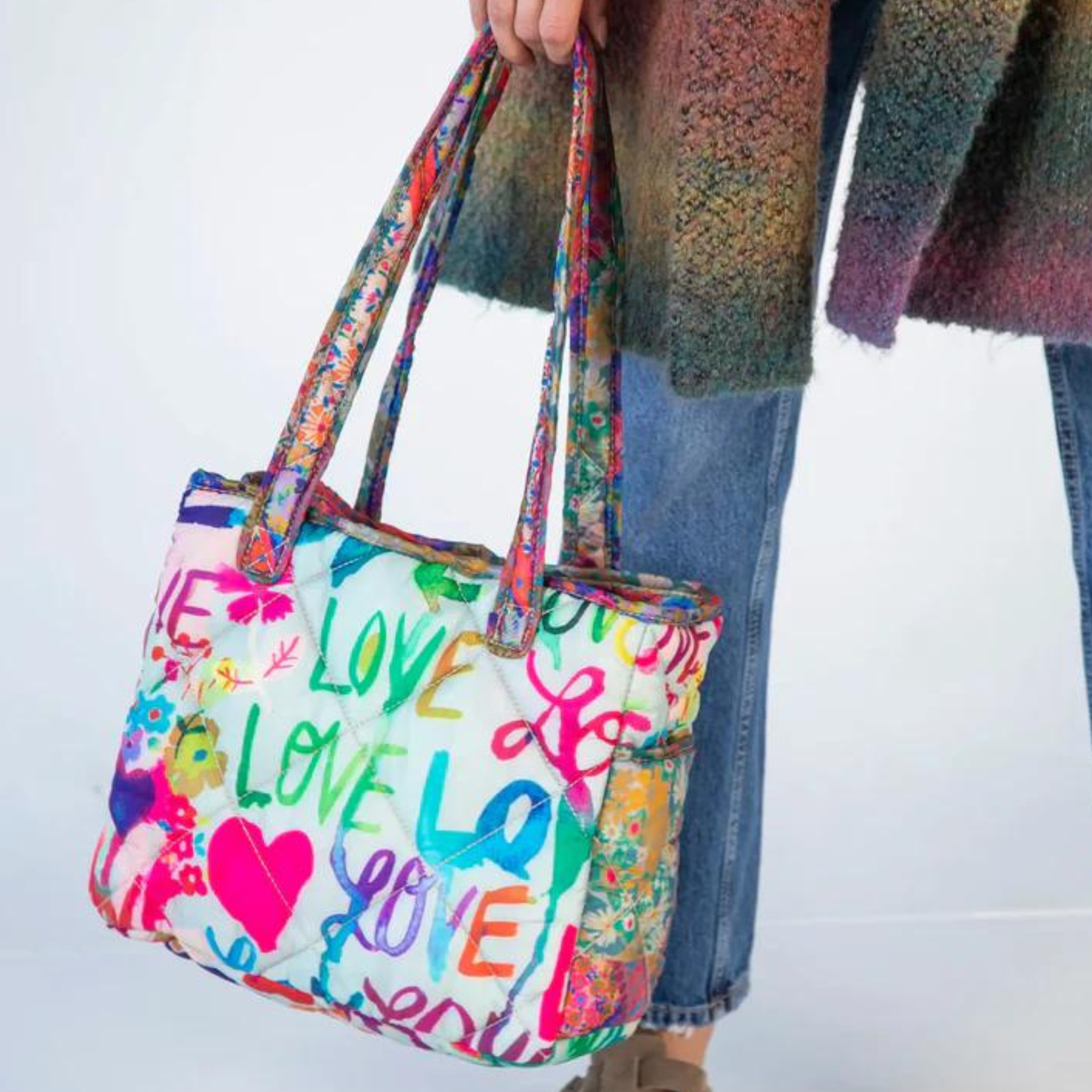 Reversible Puffy Tote Bag - Medium, Love