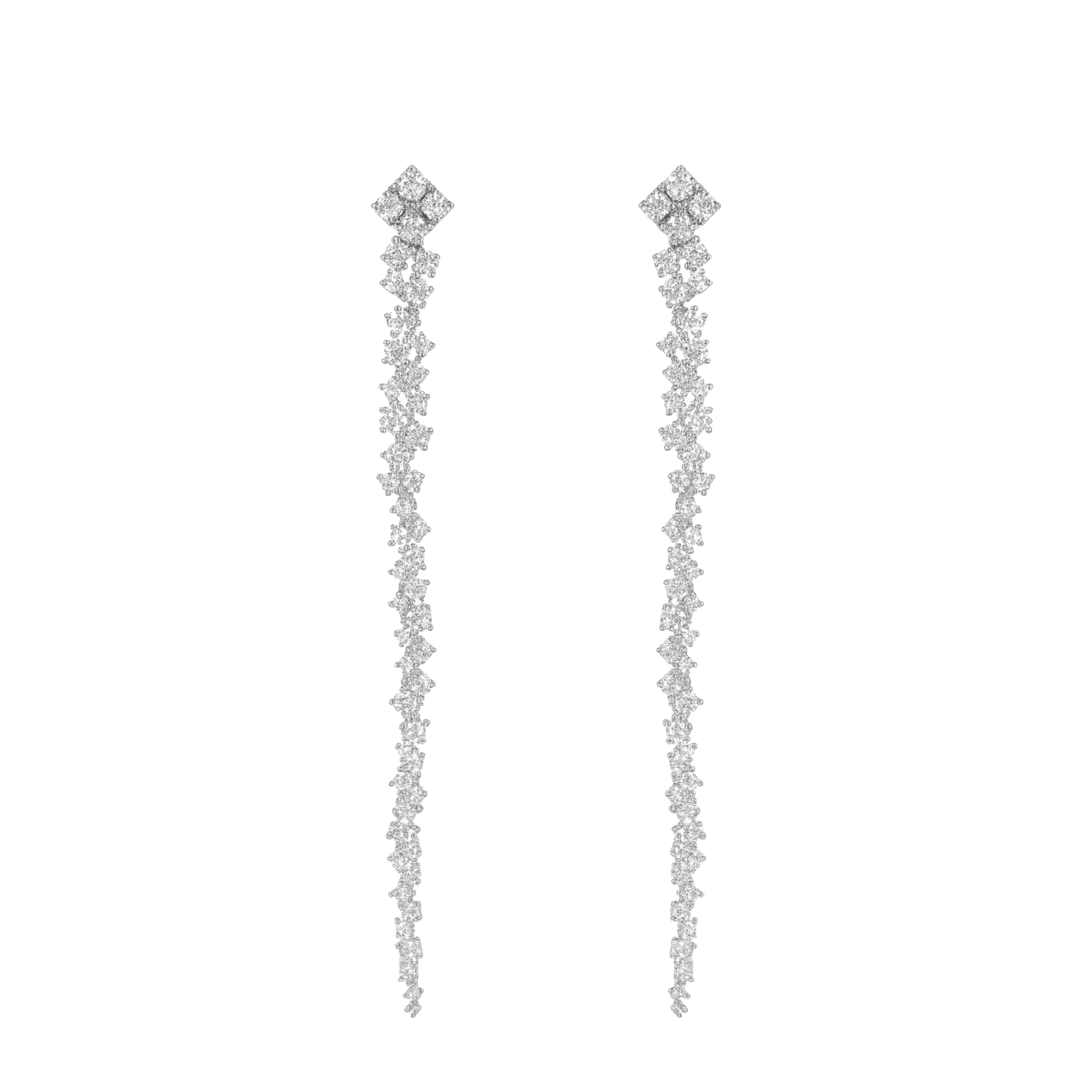 CZ Luxe Dangle Evening Earrings - Sterling Silver