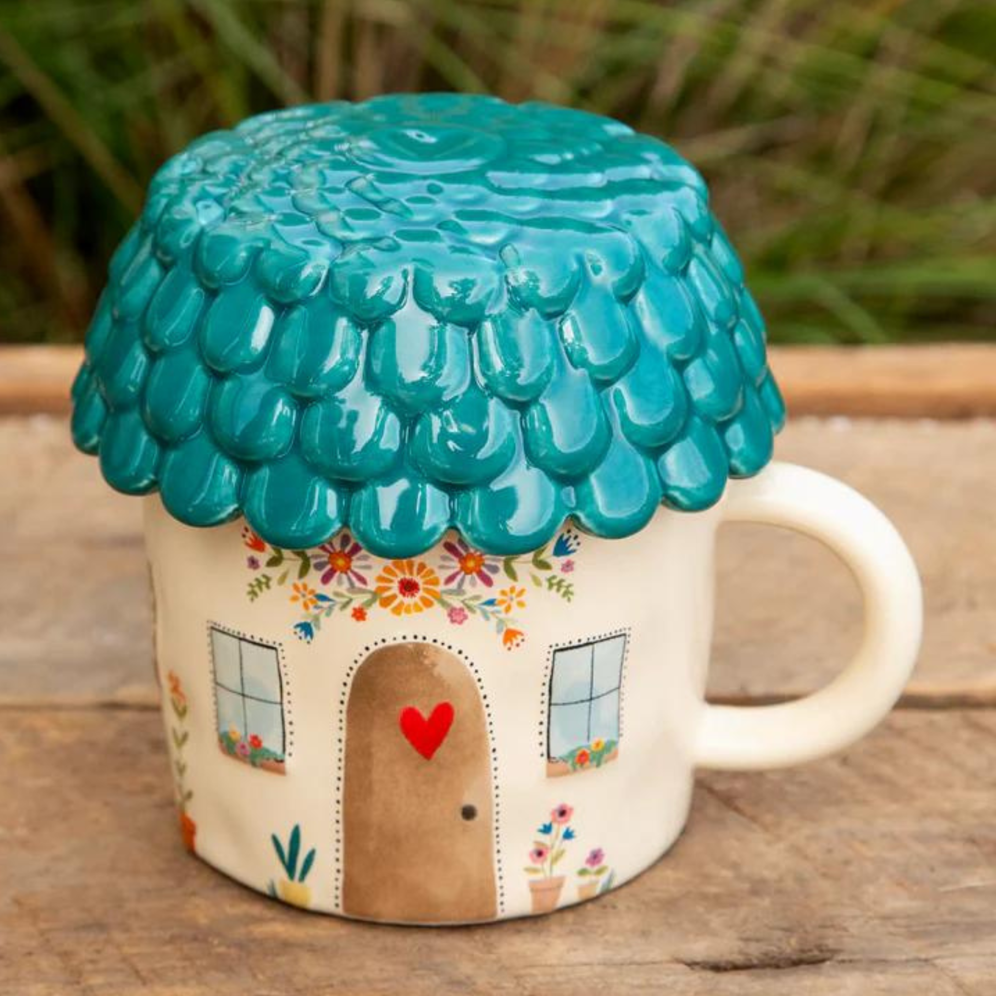 Cottage Mug With Lid - Cup Of Cozy