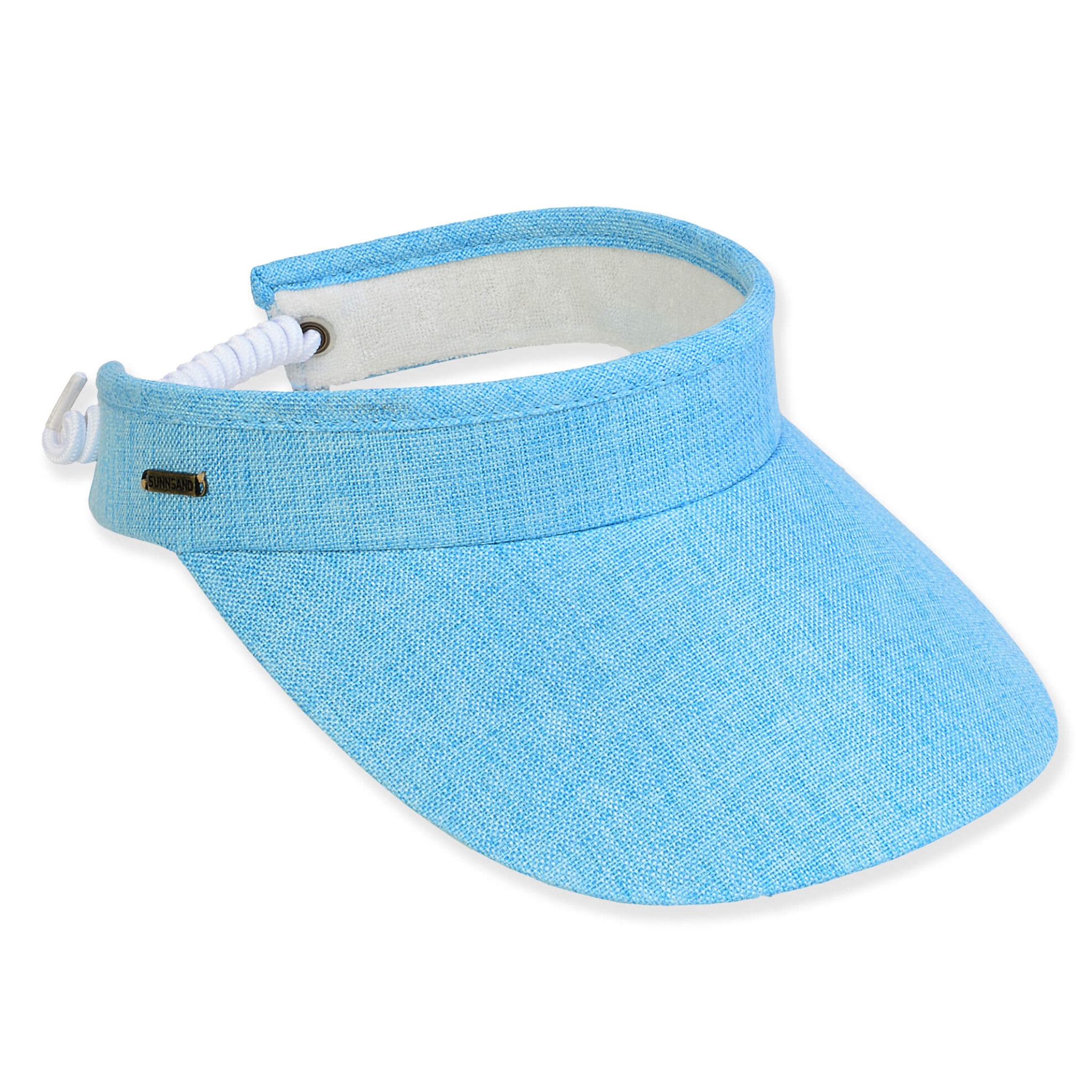 Sun N Sand UPF 50 polyester visor with a 3.5-inch brim, designed for sun protection and outdoor activities.