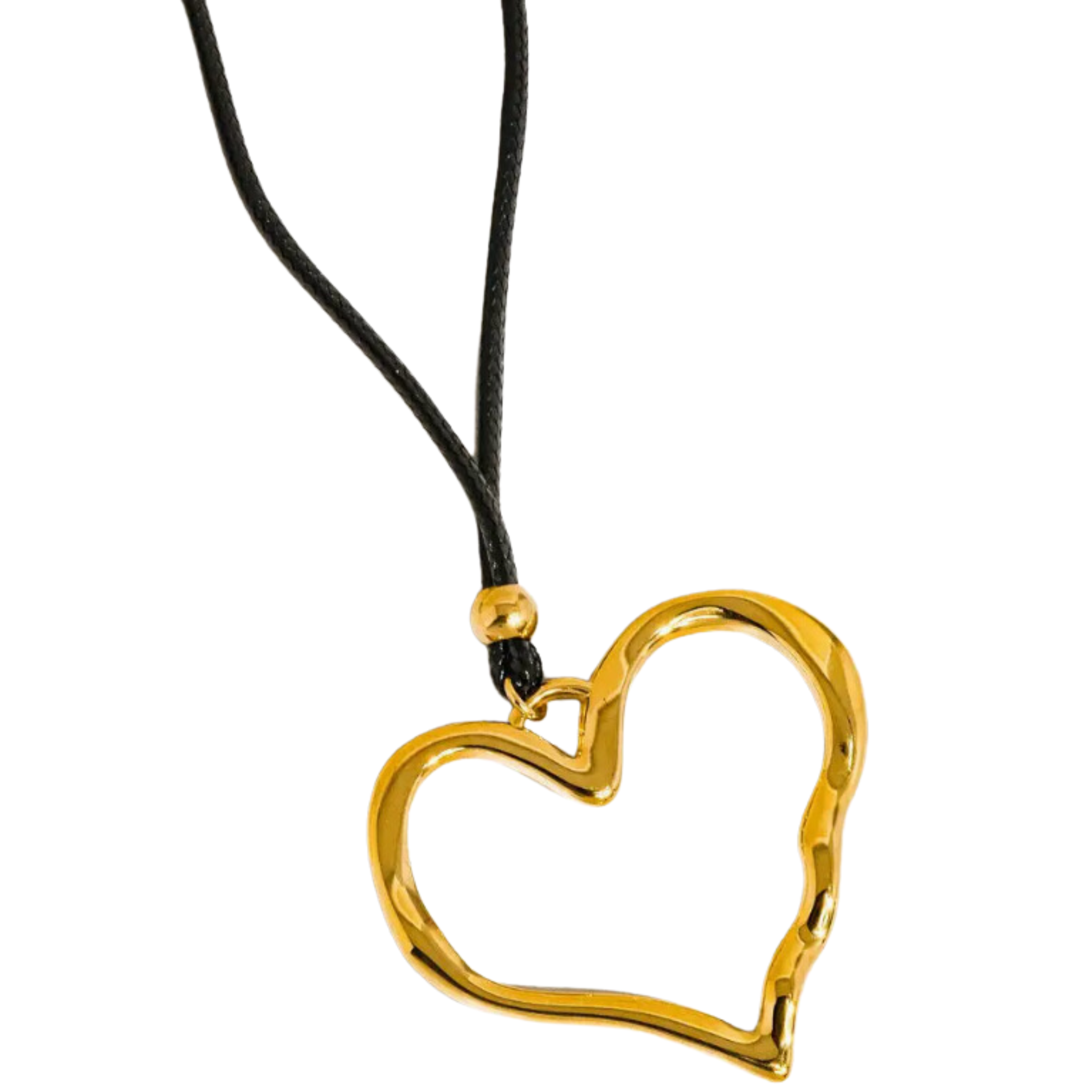 Jeffrey 18K Gold Non-Tarnish Large Heart Necklace