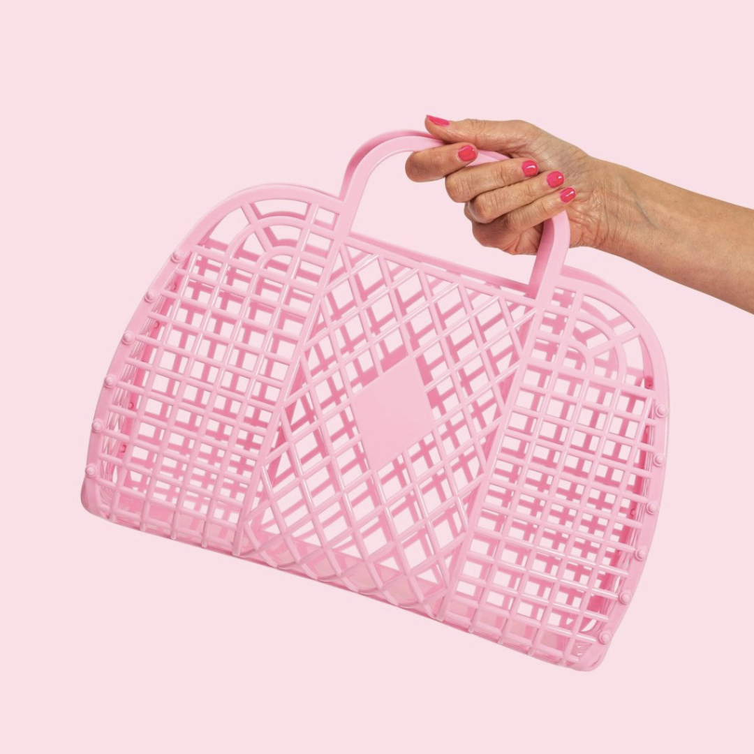 Sunjellies Retro Basket Bubblegum Pink- Large