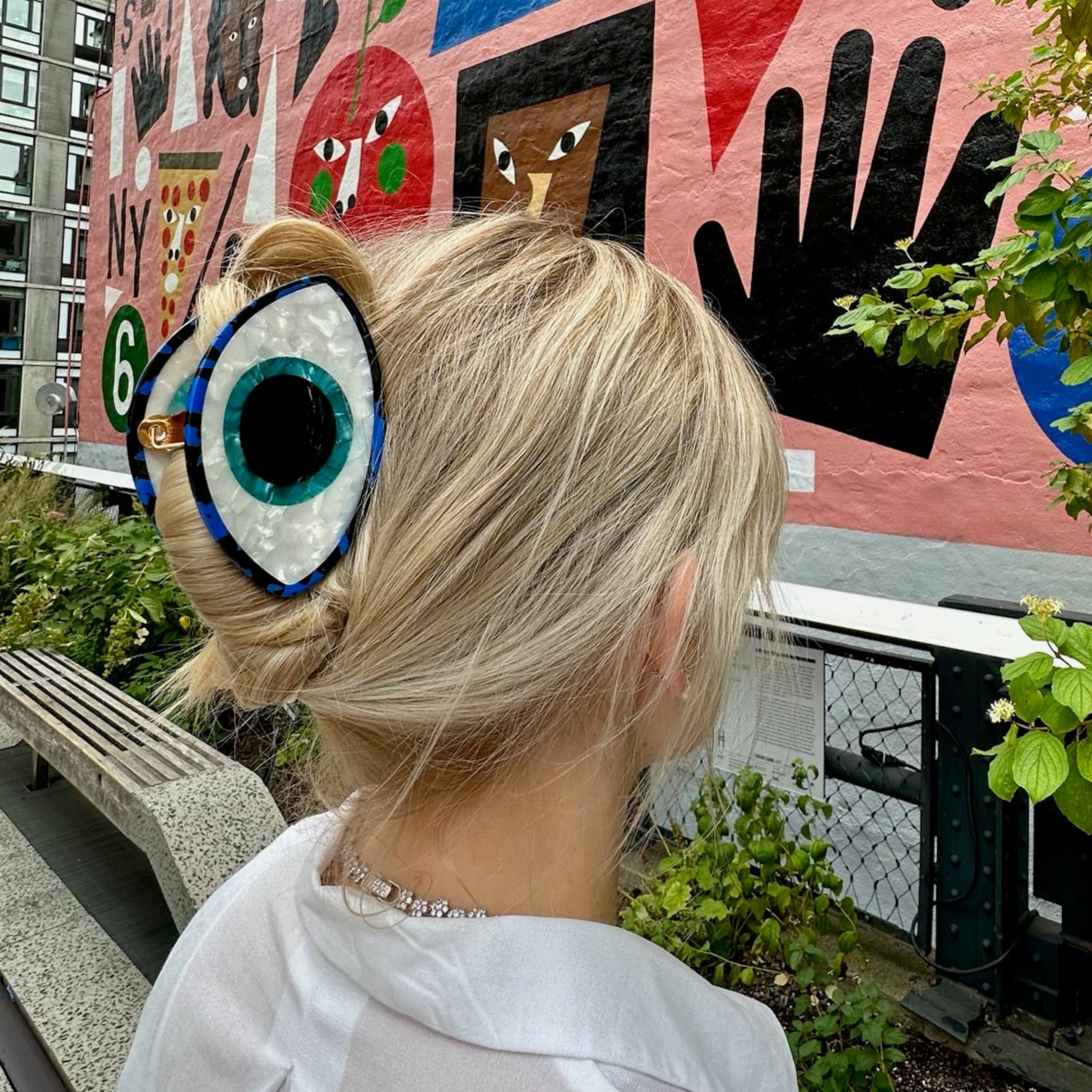 Hand-painted Evil Eye Claw Hair Clip | Eco-Friendly