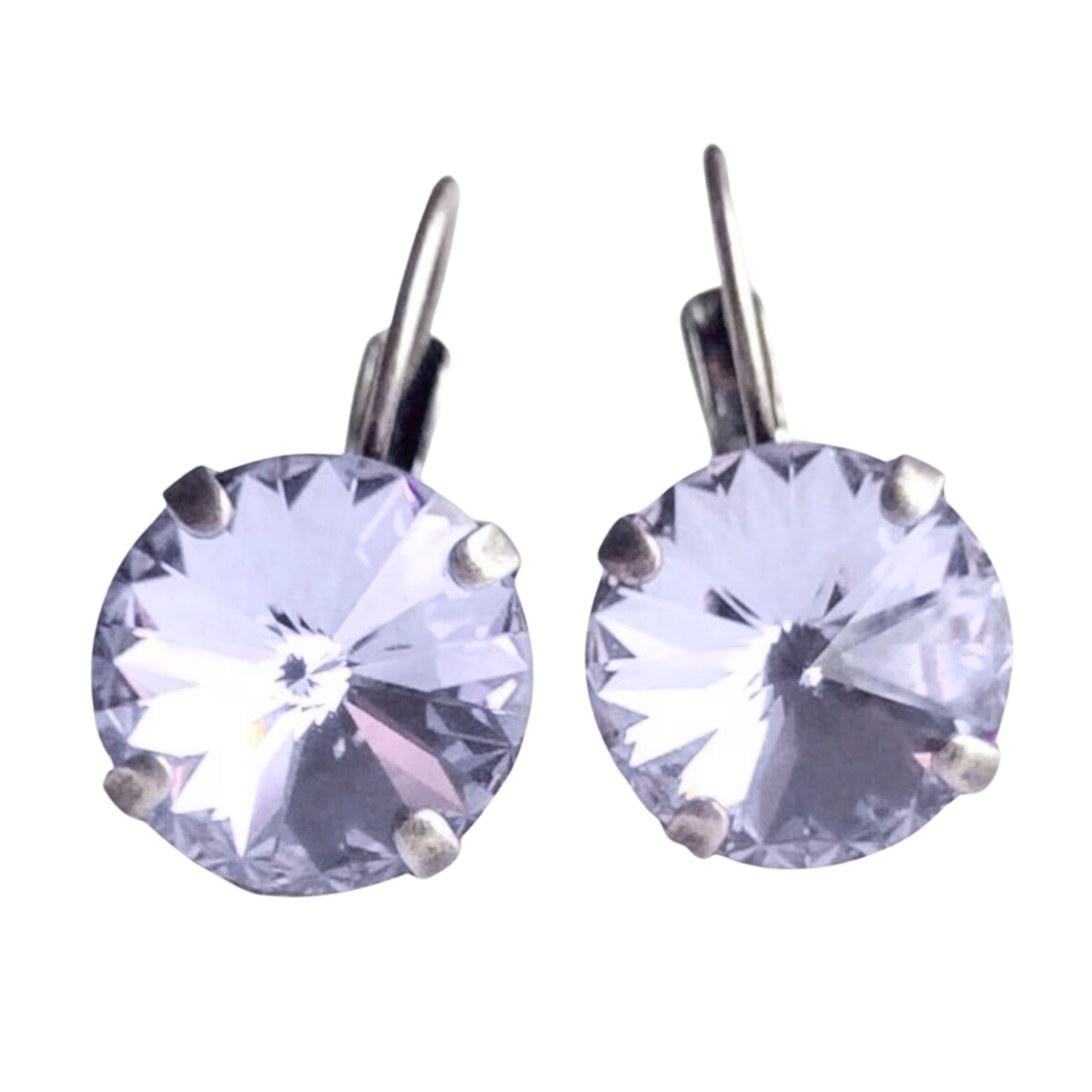 Crystal 12mm Cushion Cut Drop Earrings