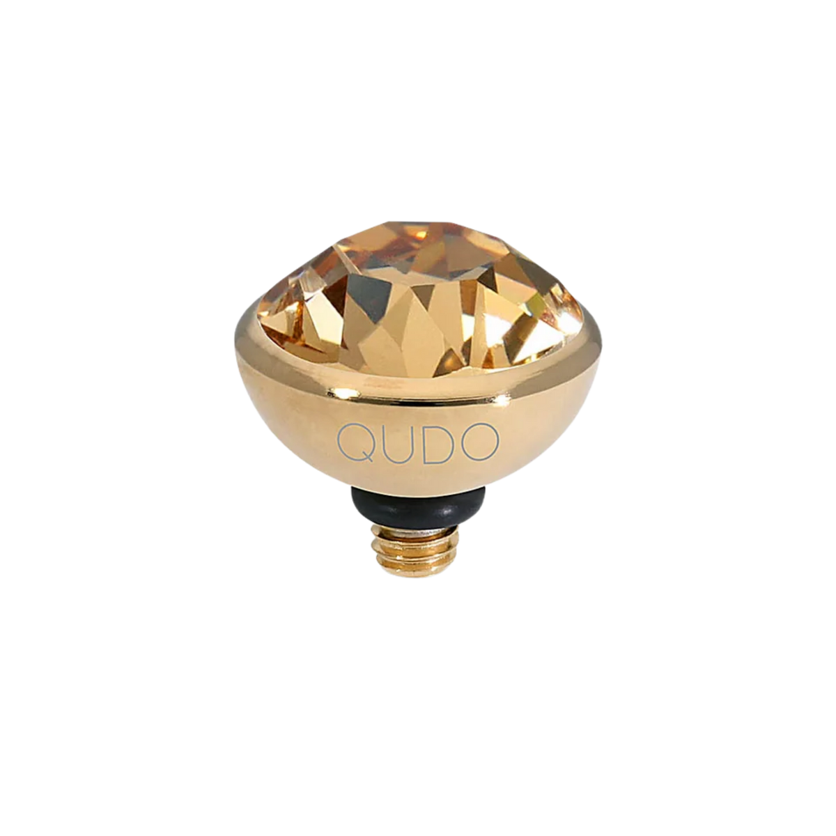 QUDO Light Smokey Topaz/Gold Bottone Top 10MM