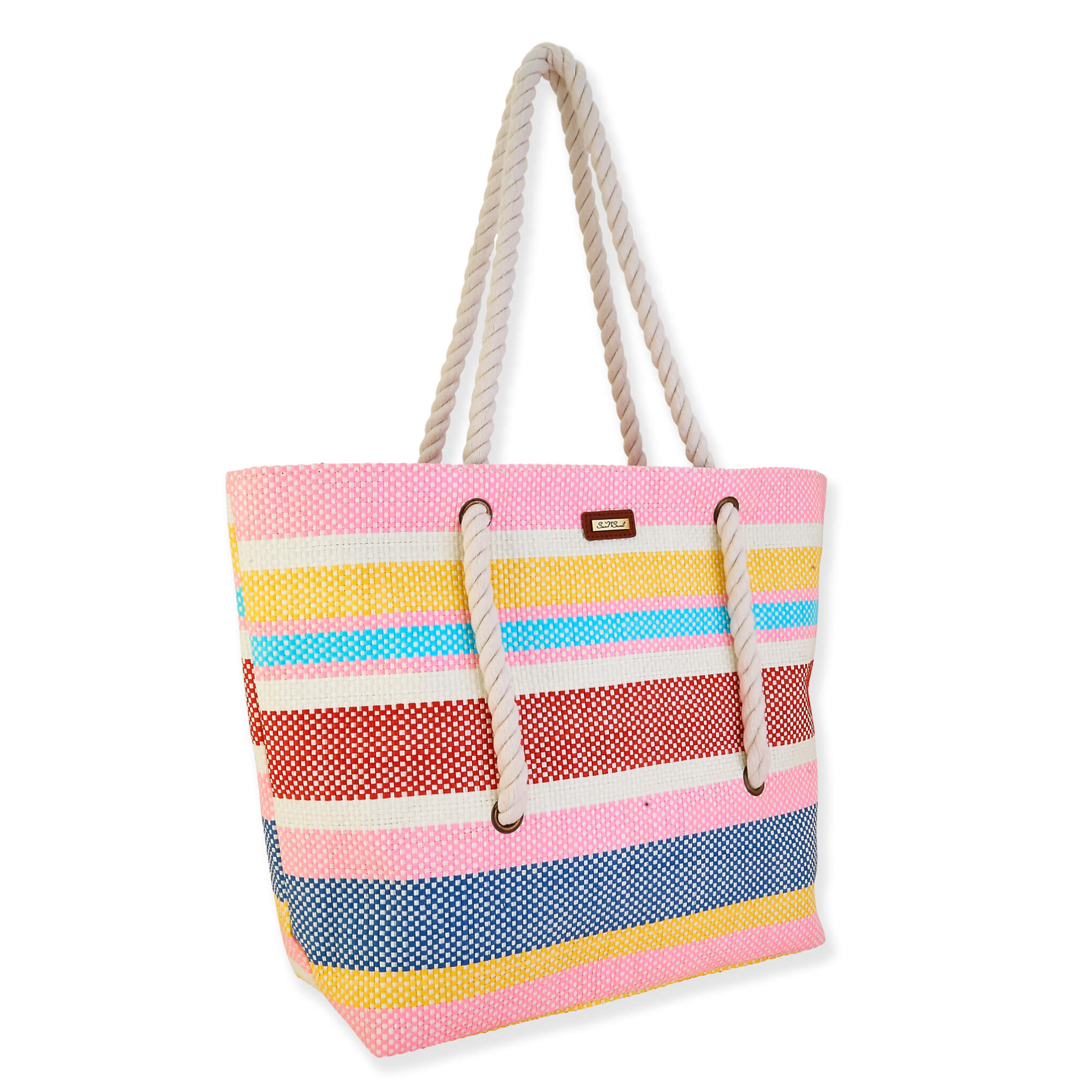 Sun n Sand Poppy Beach Tote bag with colorful floral design, spacious interior, perfect for carrying beach essentials.