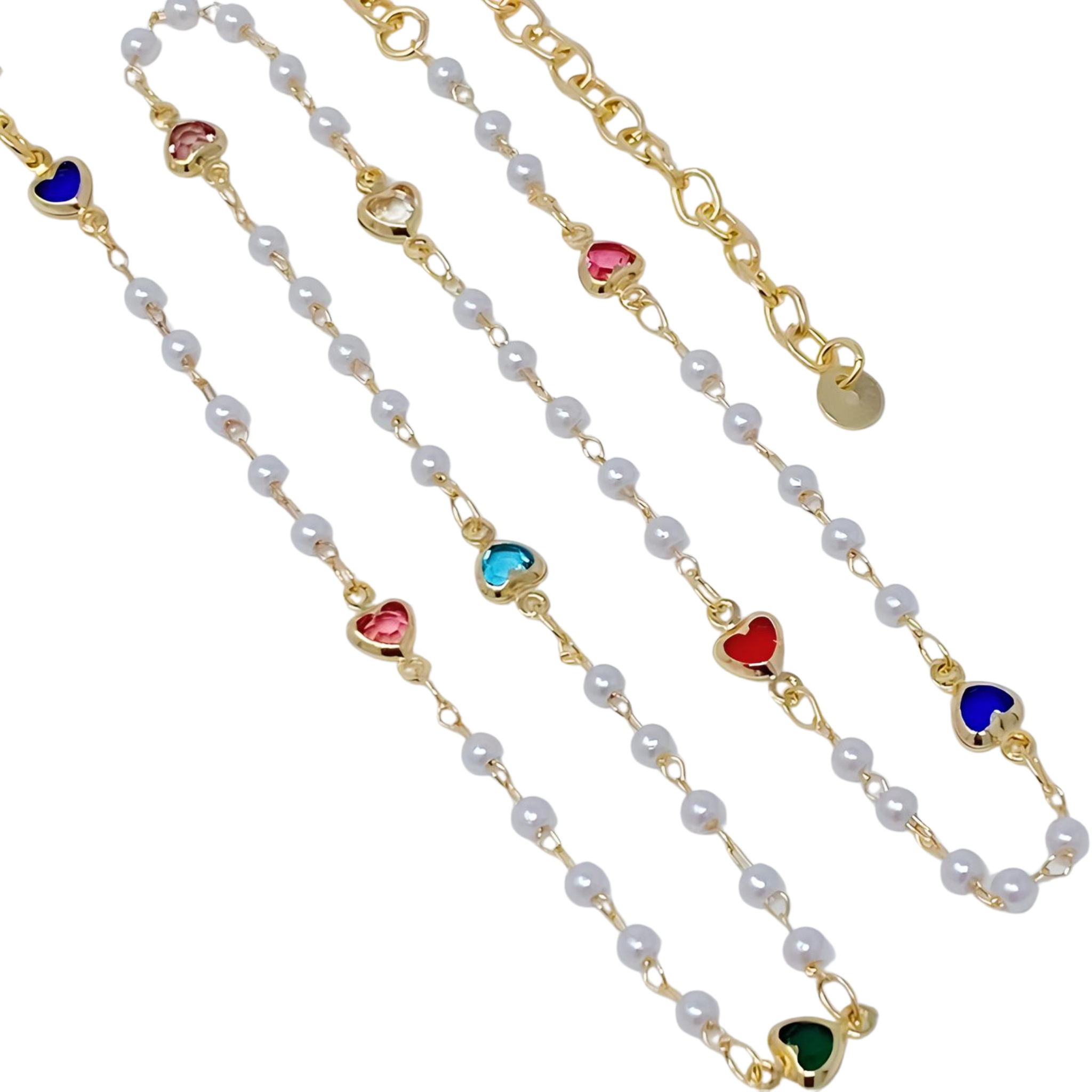 Precious Mini Heart Pearl Chain Necklace