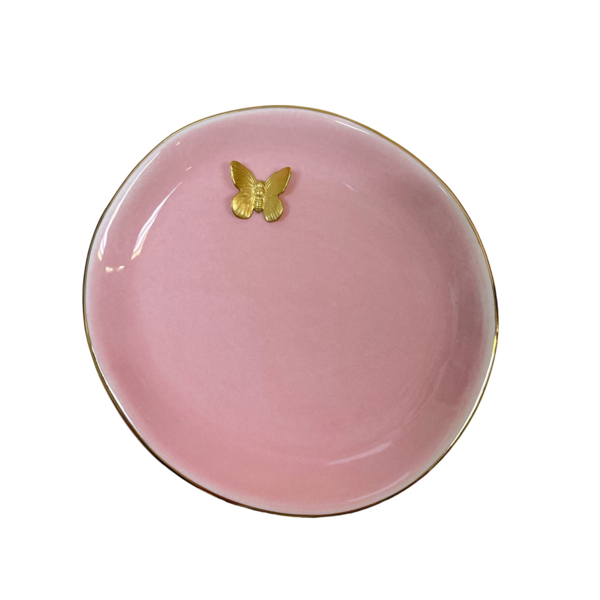 Small gold accent butterfly jewelry dish