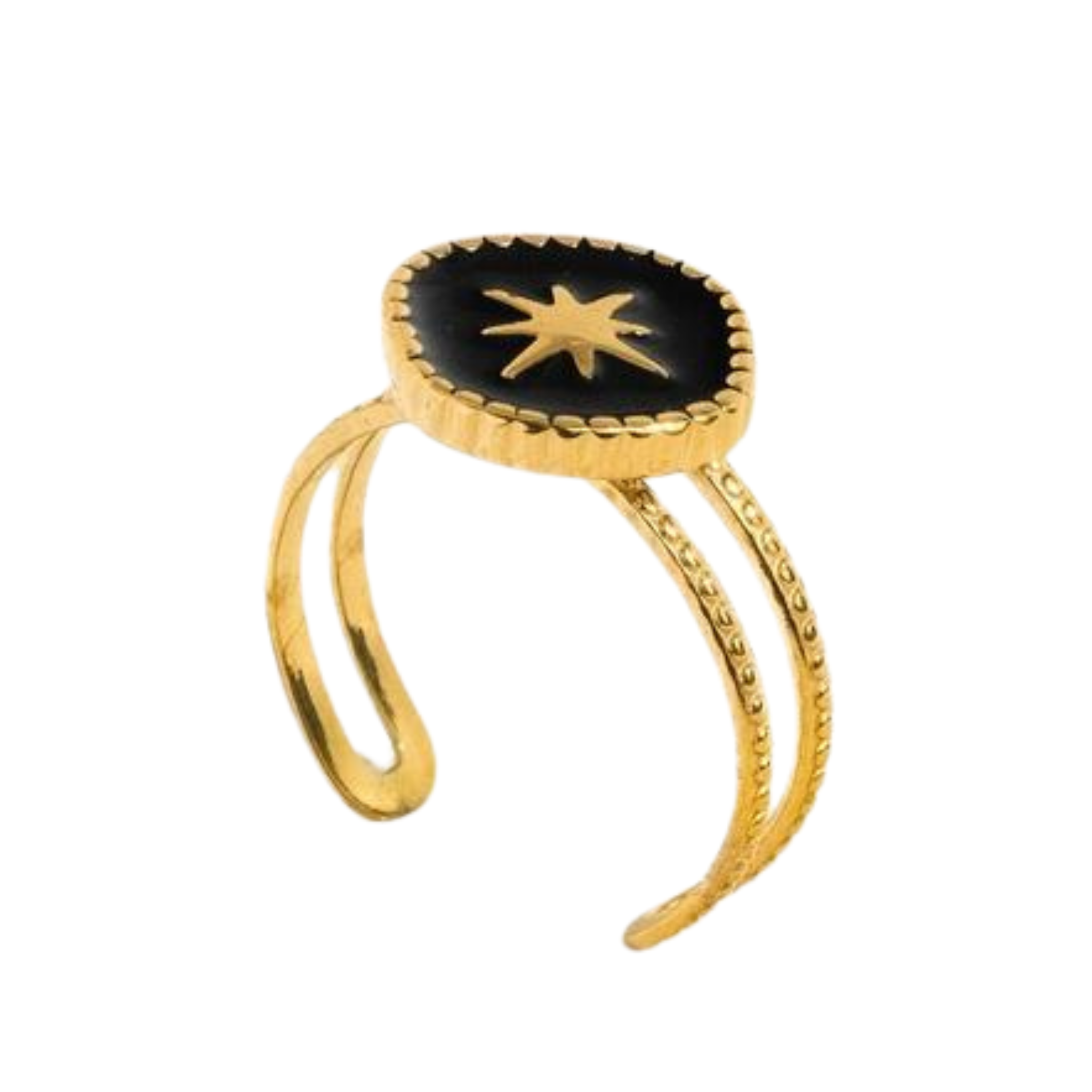 Vesper 18K Gold Non-Tarnish Adjustable Star Ring