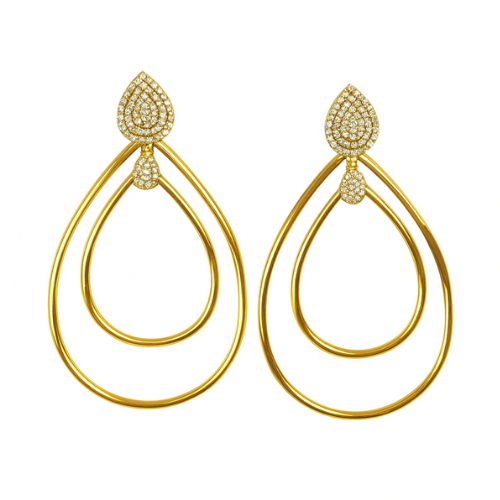 Sterling Silver Glam Tear Drop Hoops