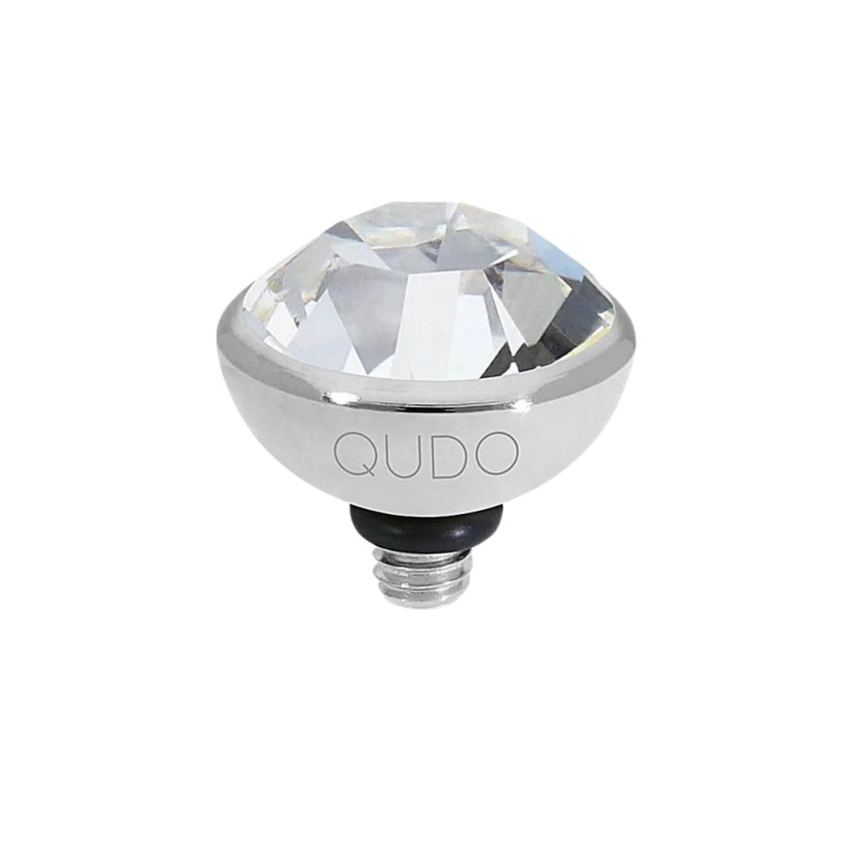 QUDO Crystal/Silver Bottone Top 10MM