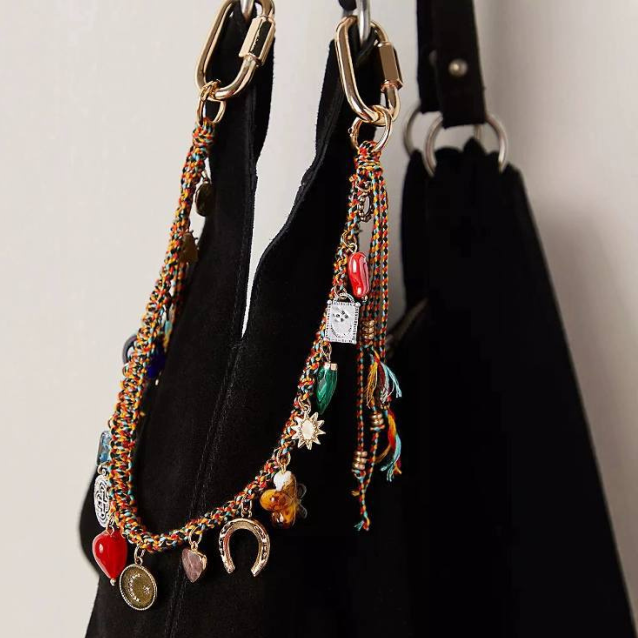 Edgy Evil Eye Bag Charm Chain - Handwoven Bag Strap