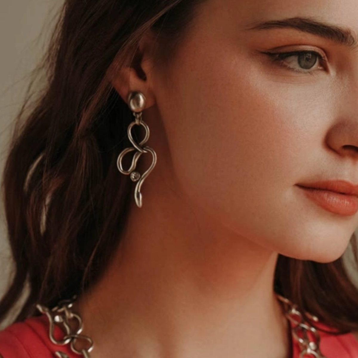 Handmade Crystal Swirl Earrings