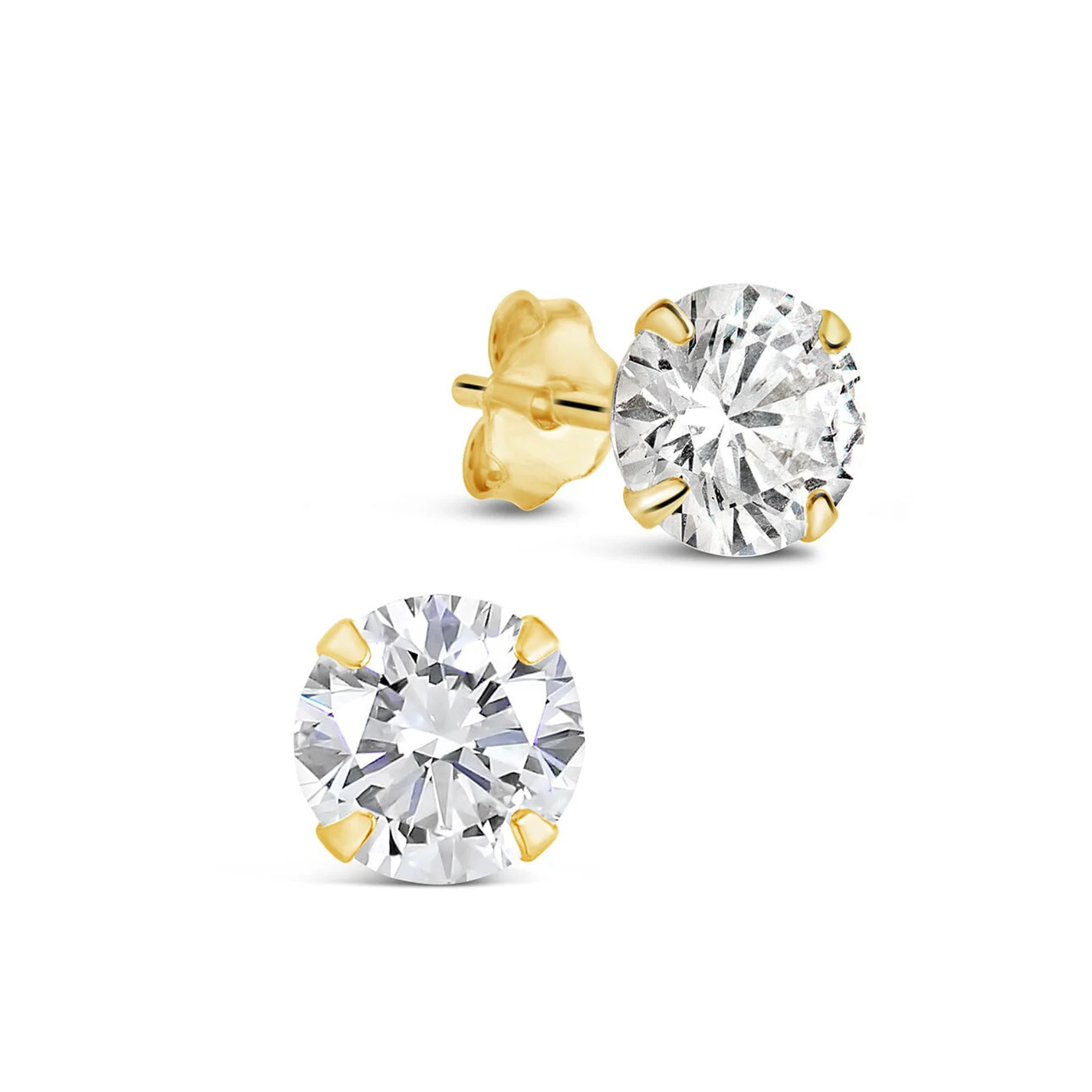 Medium CZ Sterling Silver Studs