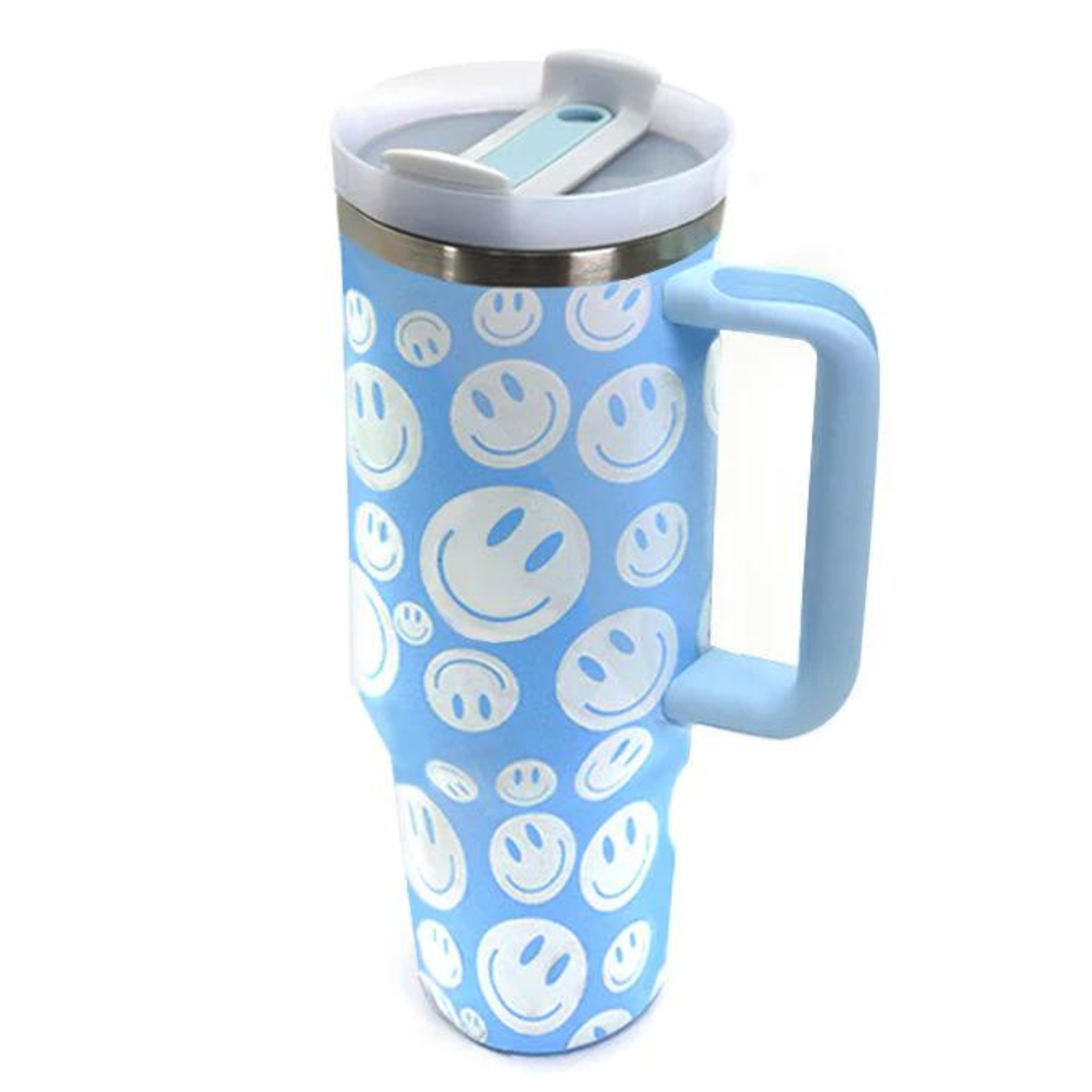 40oz Stainless Steel Tumbler Smiley Face