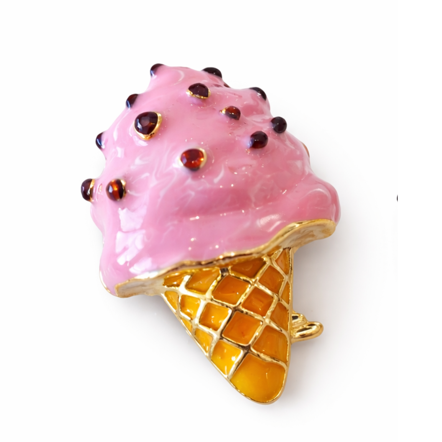 Colorful Sweet Treat Ice Cream brooch from Private Label featuring a detailed, playful ice cream cone design for fashion accessories.