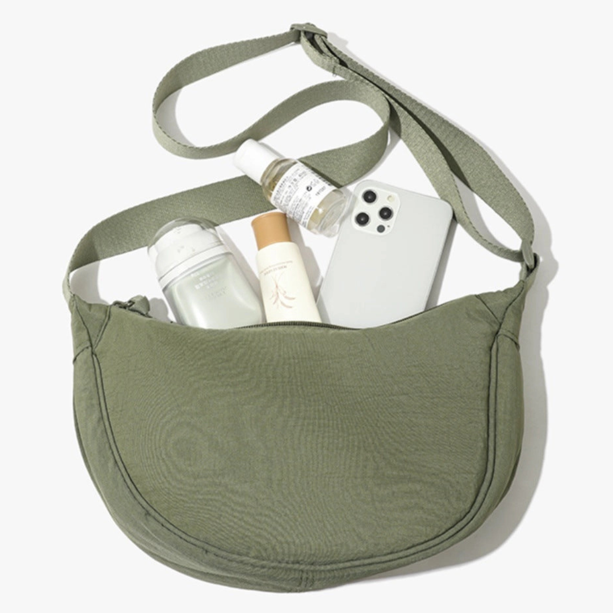 Solid Color Portable Nylon Shoulder Bag