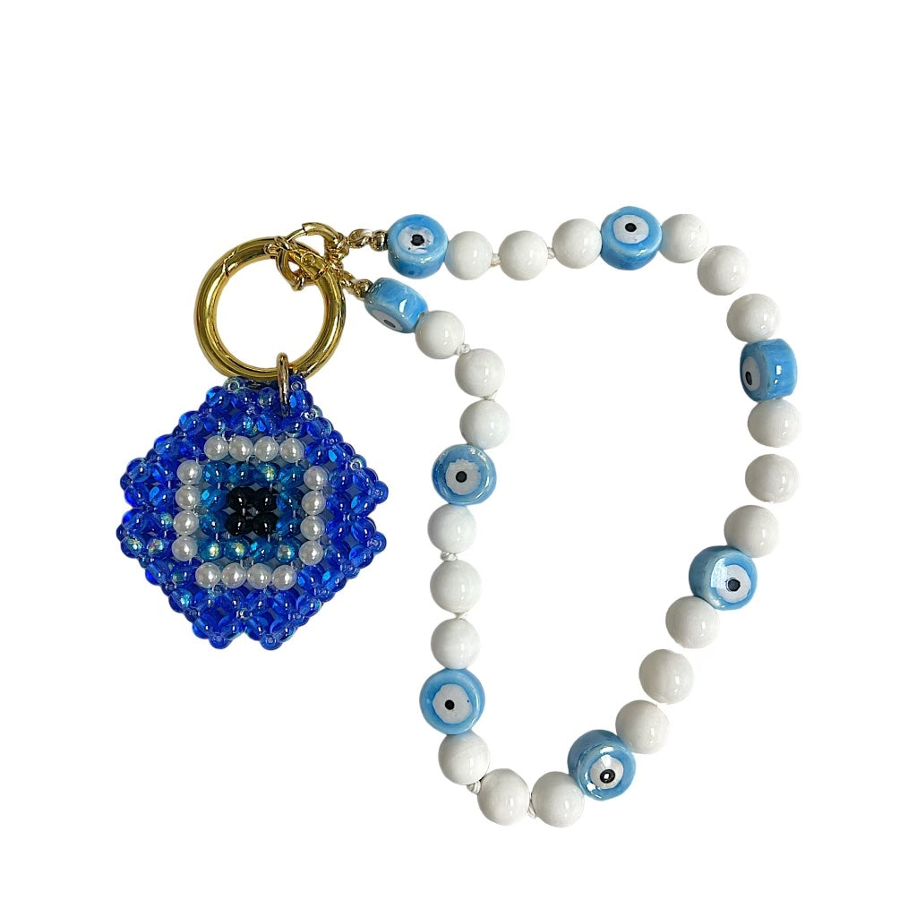 Evil Eye Beaded Bag Charm