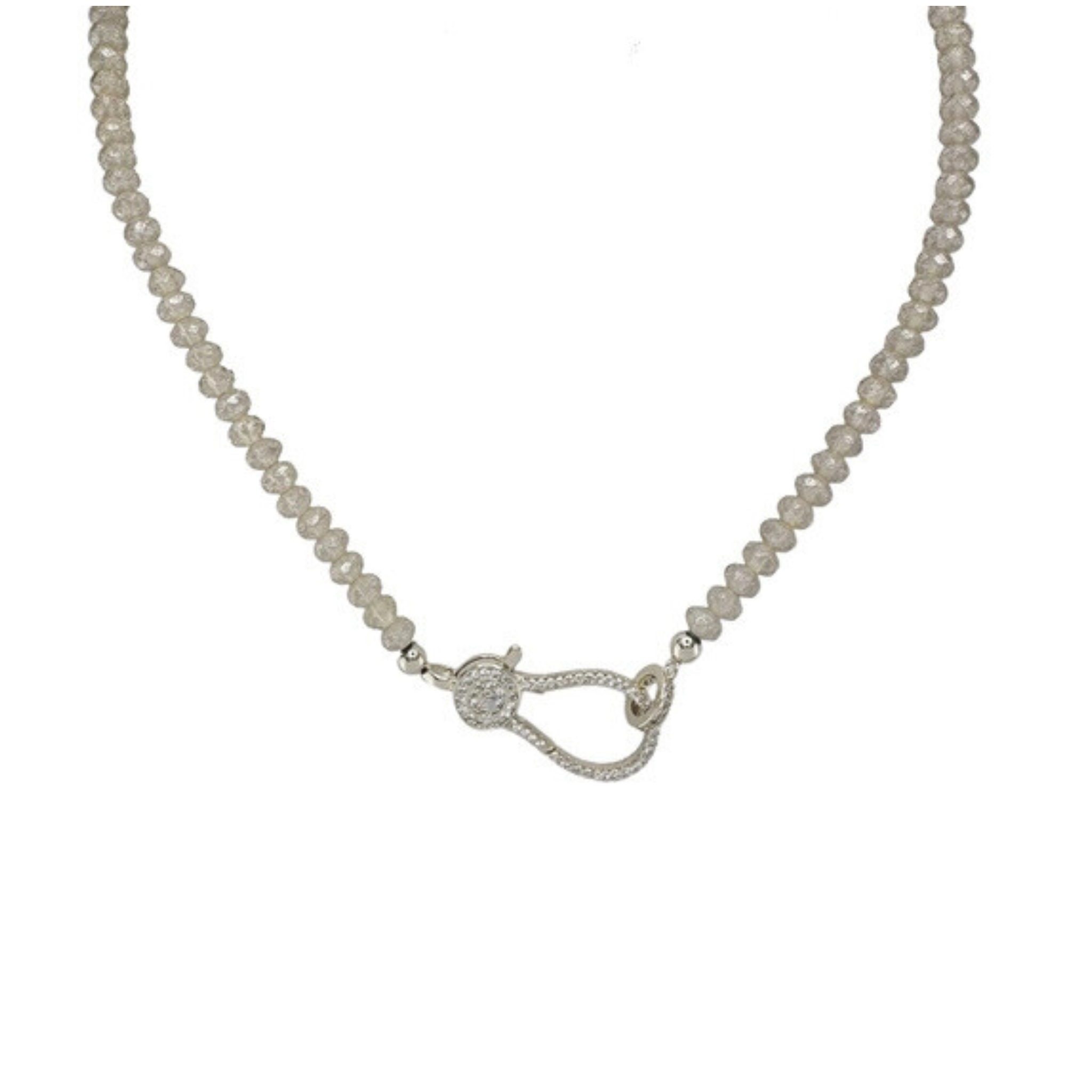 Harper Crystal Beaded Stretch Rondelle Clasp Necklace