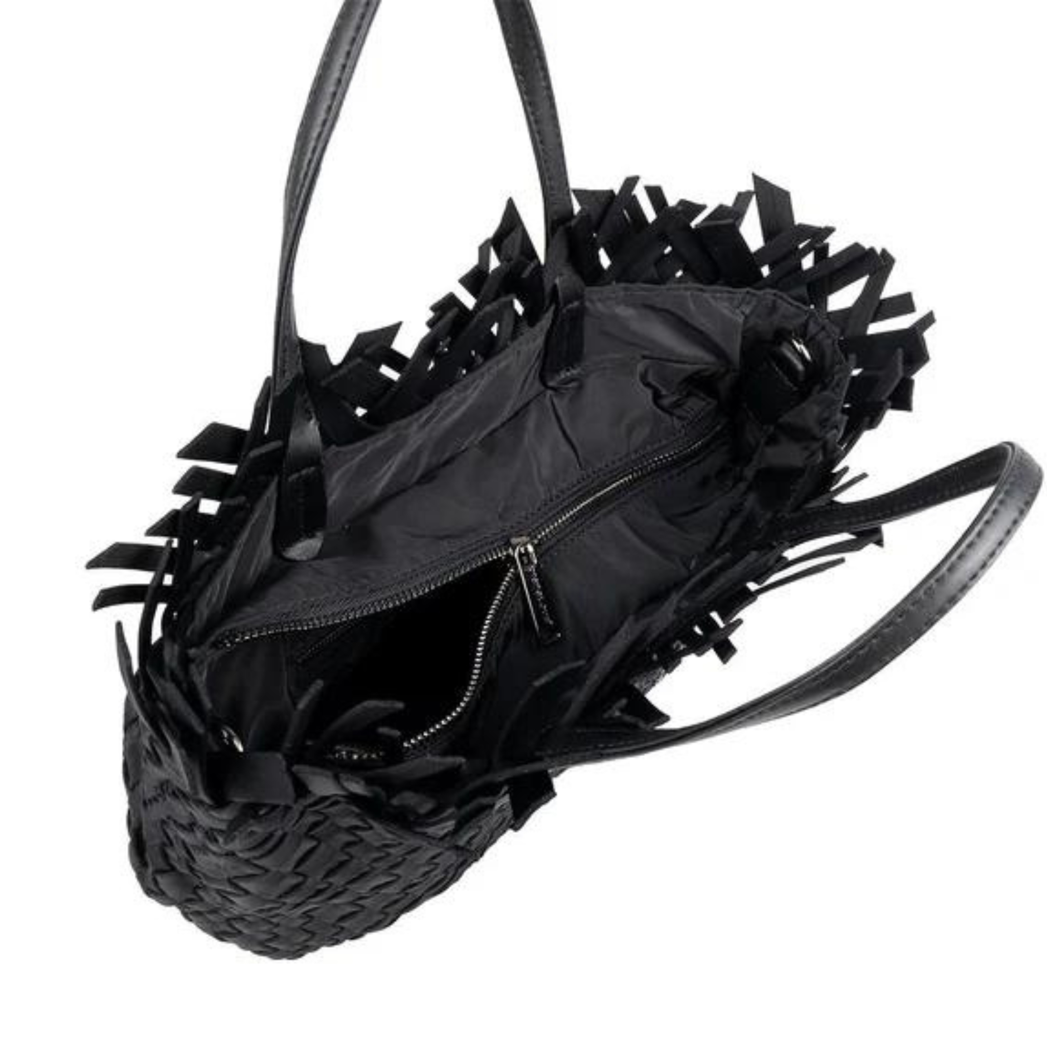 TAUNTON SMALL WOVEN TOTE (FRINGED TOP)