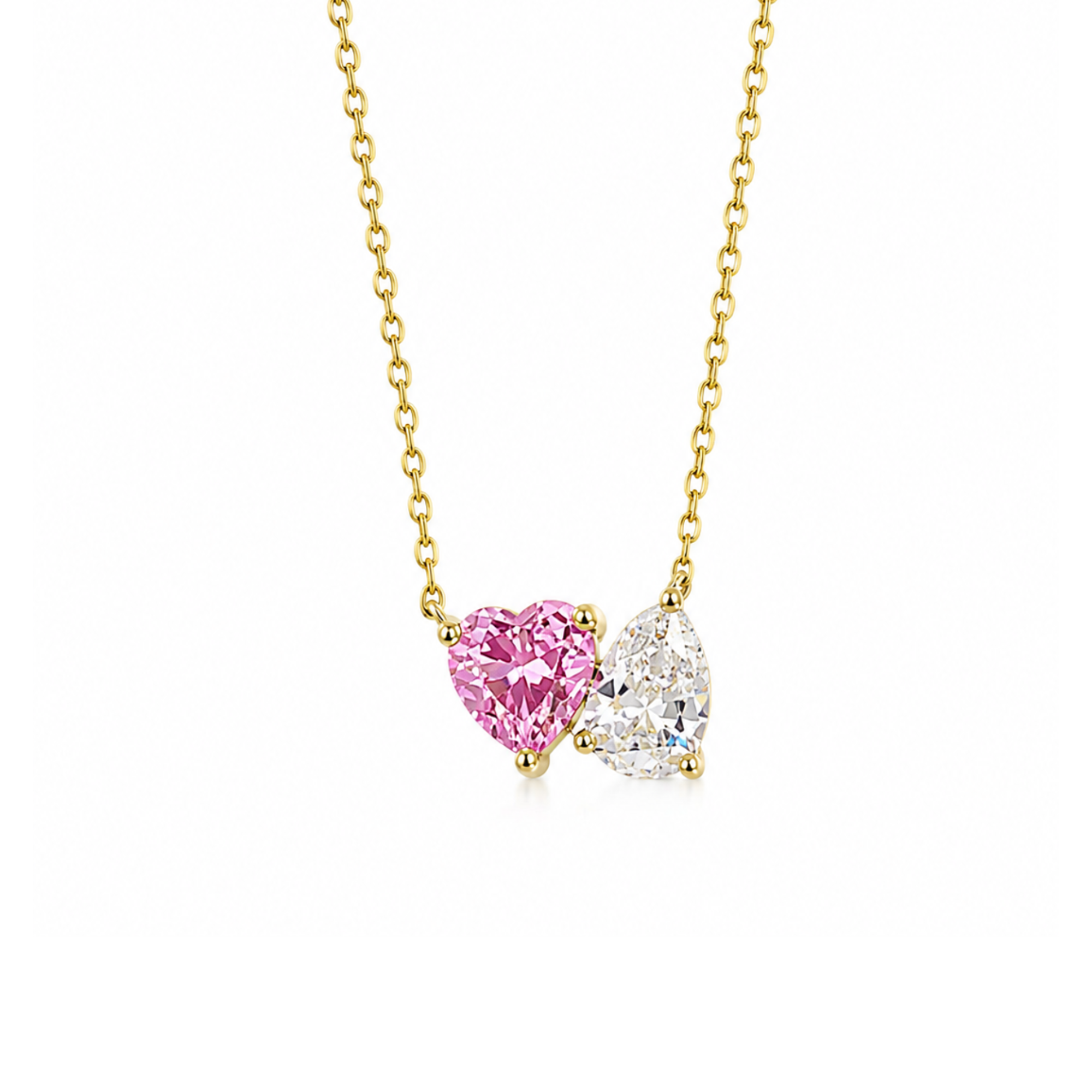 Heart & Pear Sterling Silver Necklace