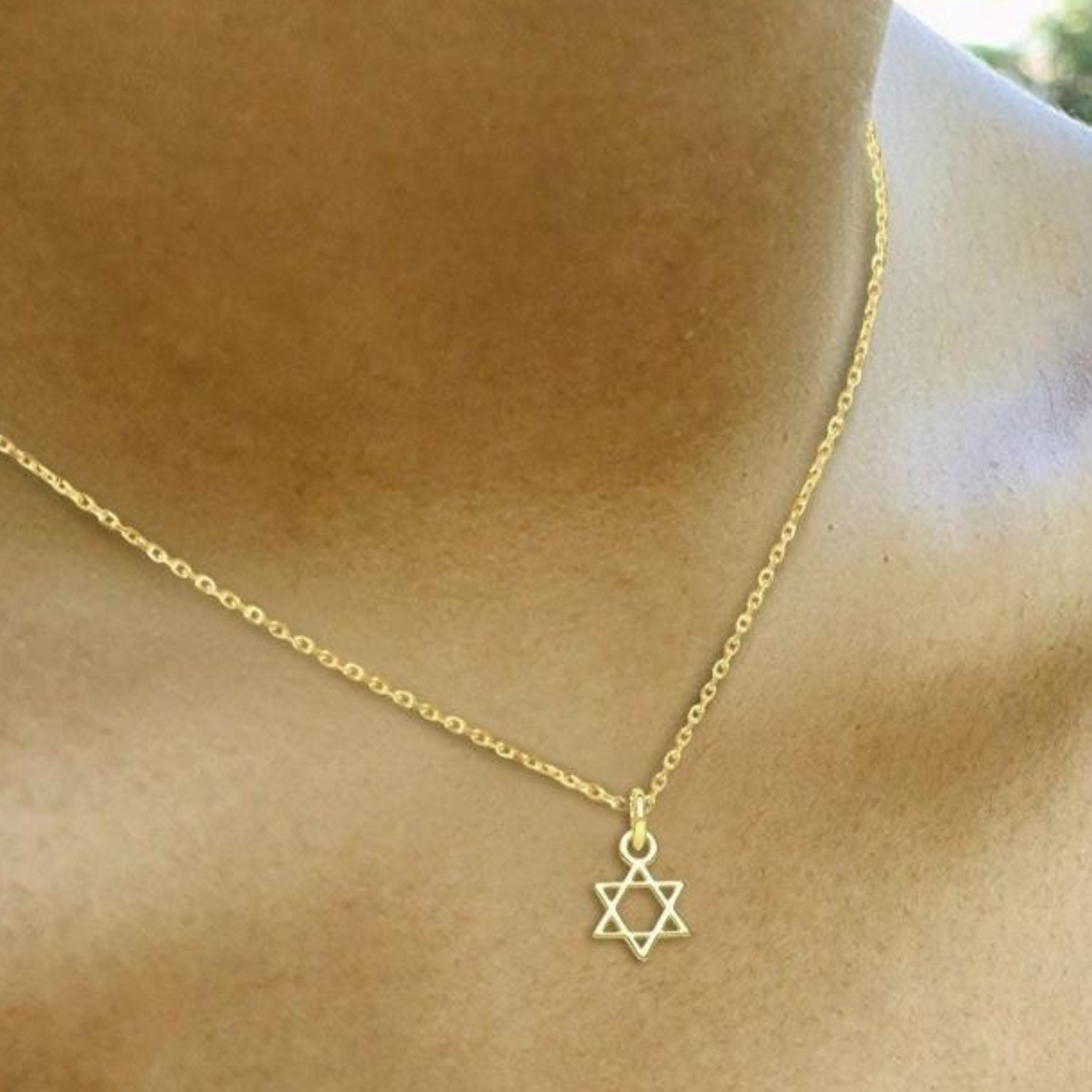 Tiny Jewish Star of David Necklace