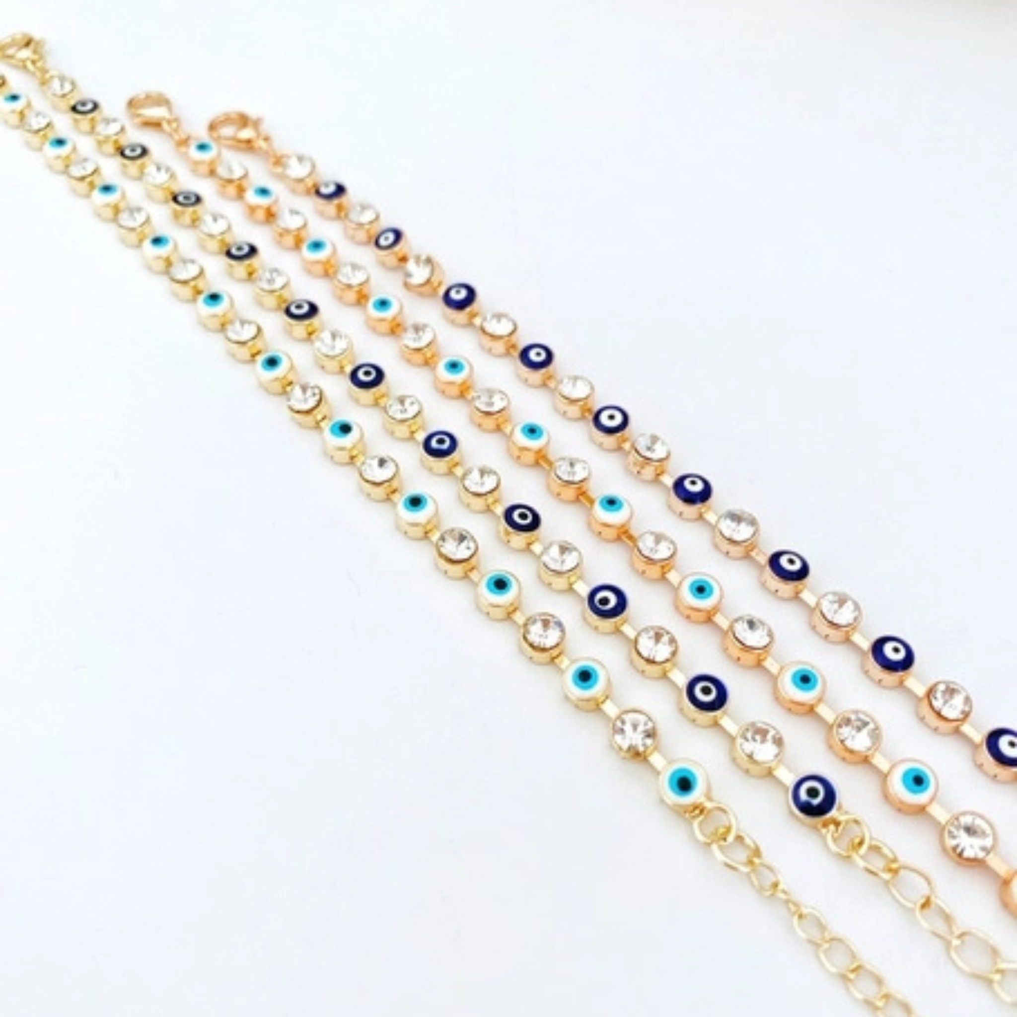 Evil Eye Gold Link Chain Bracelet