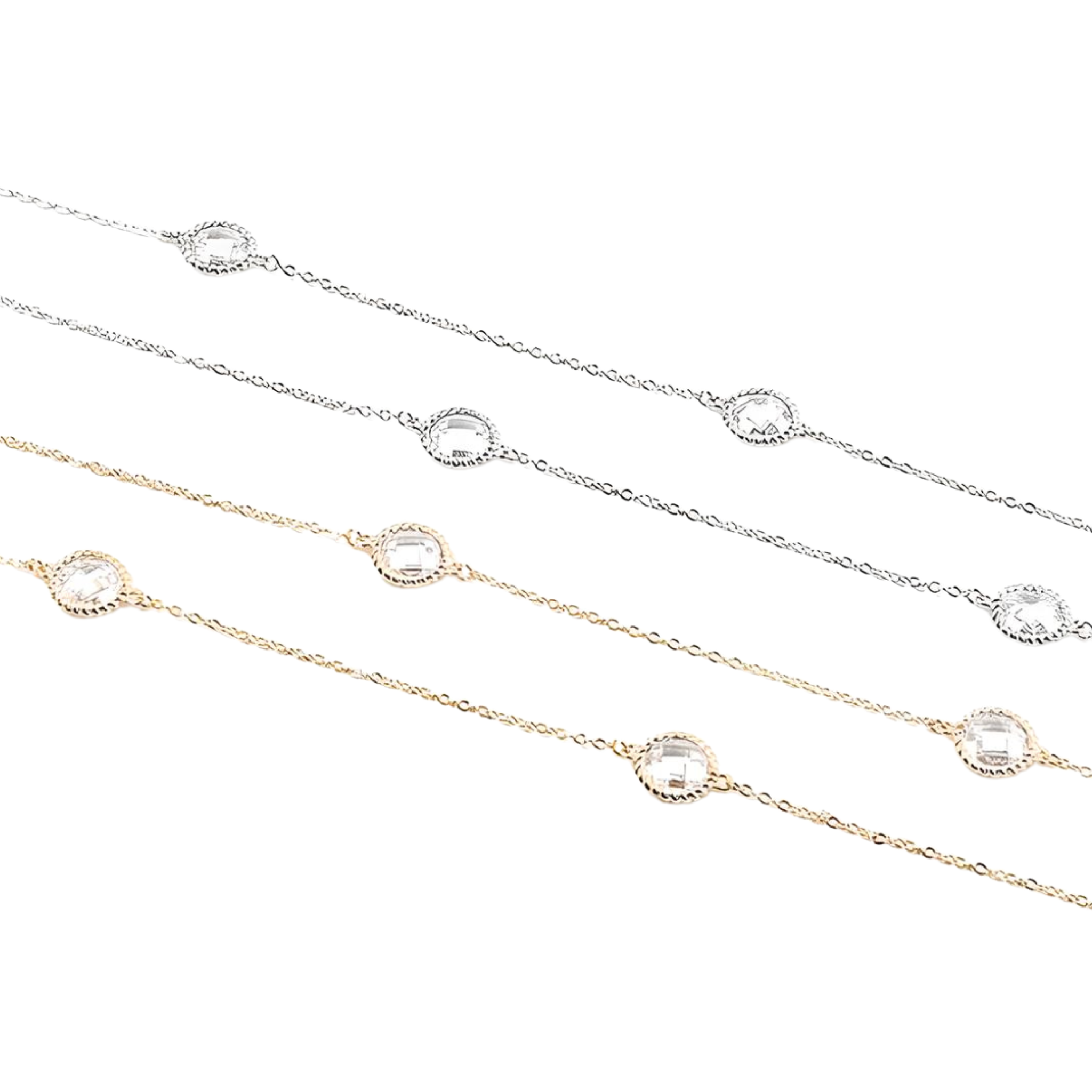 Delicate CZ Circle Long Necklace