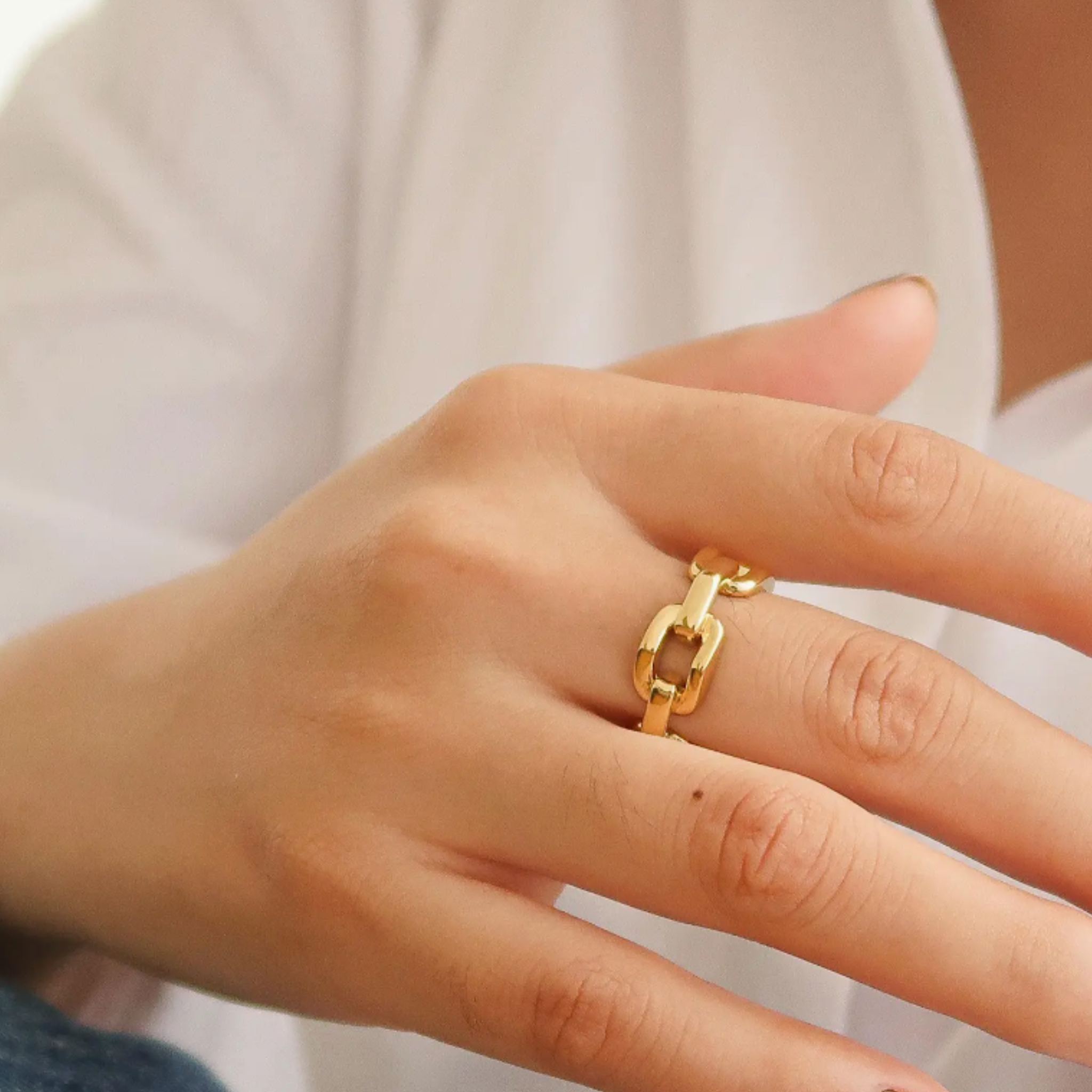 18K Gold Stack Braided Non-Tarnish Ring