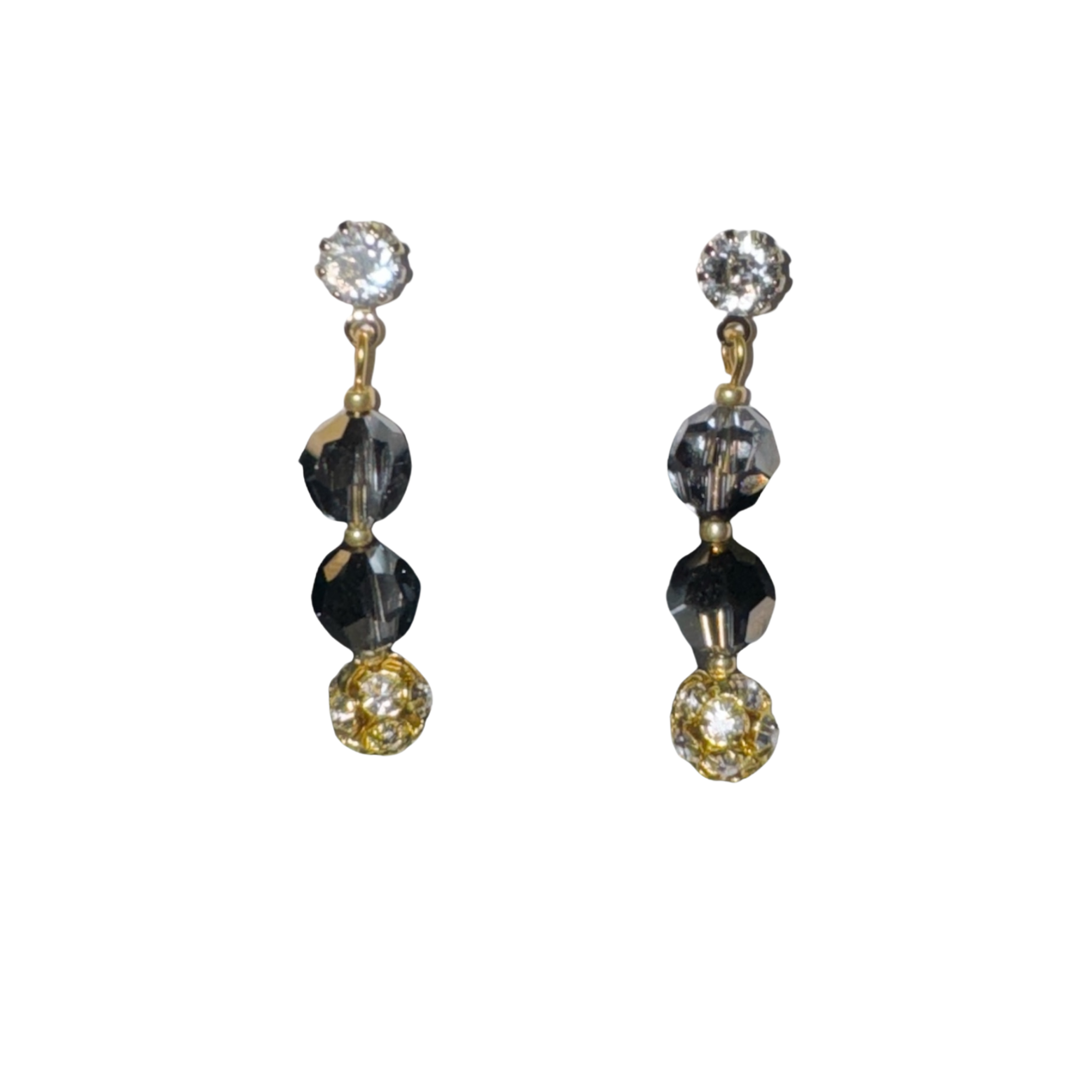 beaded drop earring with diamonds