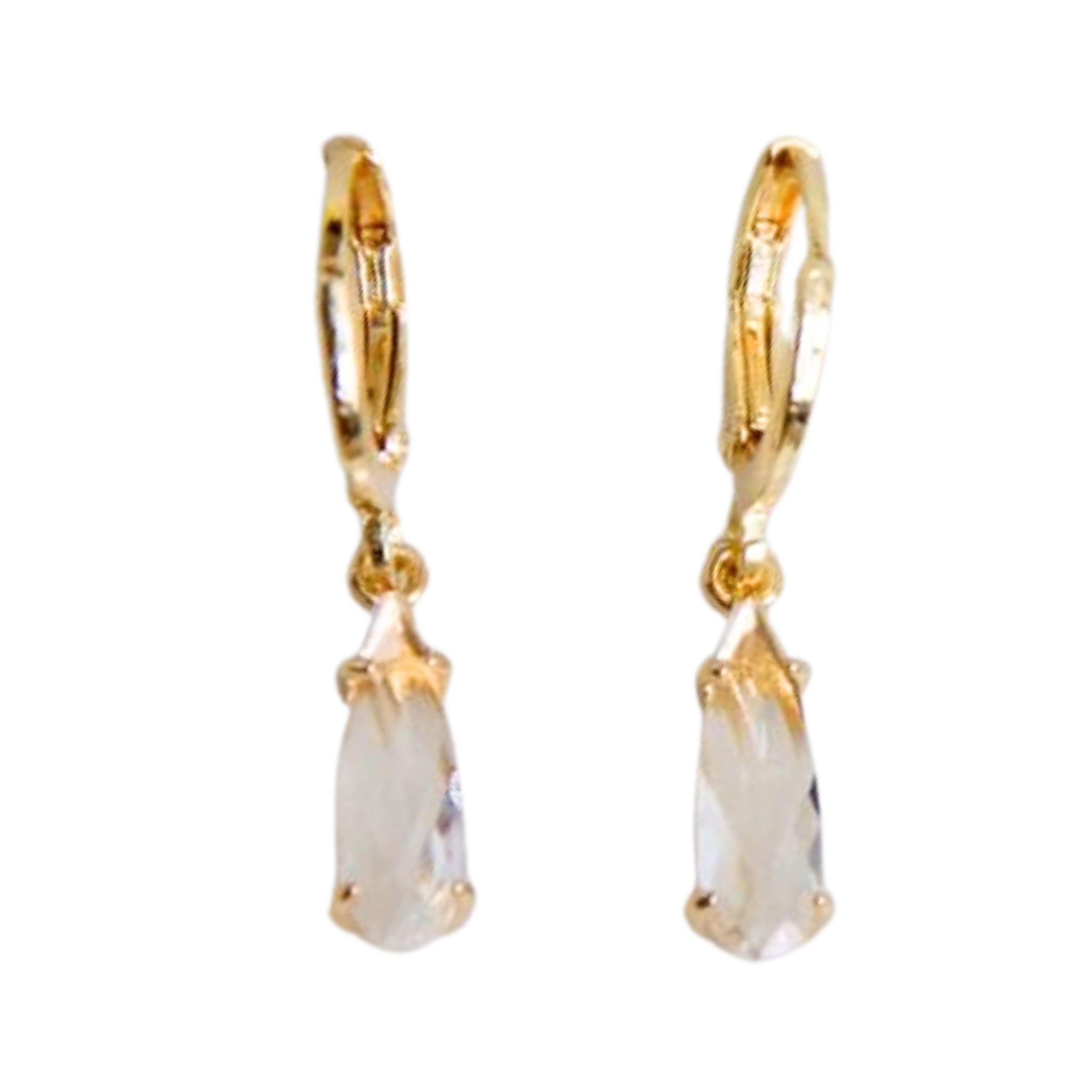 Crystal Teardrop Huggie Earrings